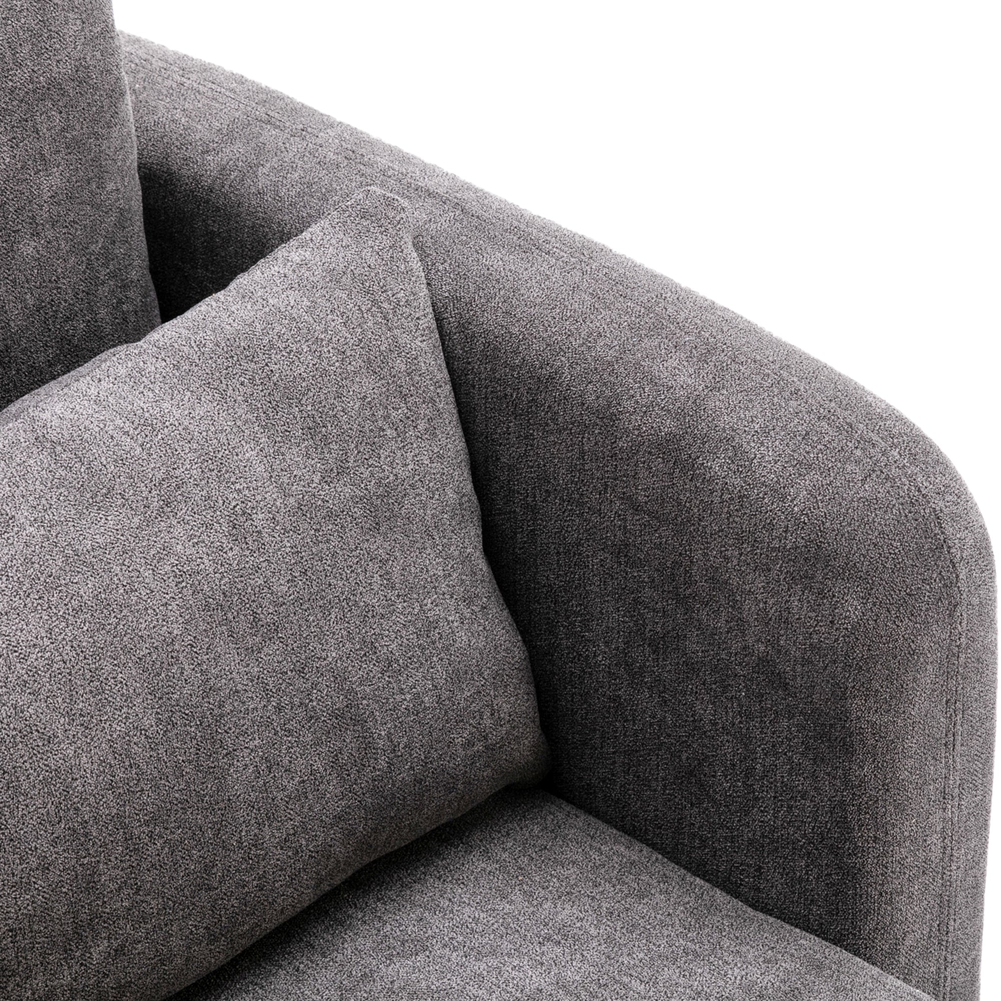 Velvet Polyester Upholstered Armchair with Pillow