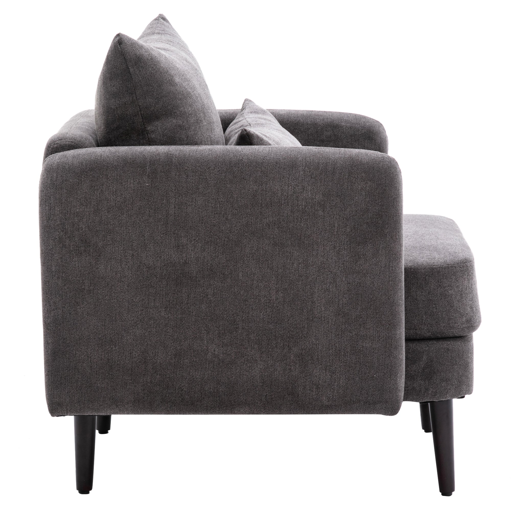 Velvet Polyester Upholstered Armchair with Pillow