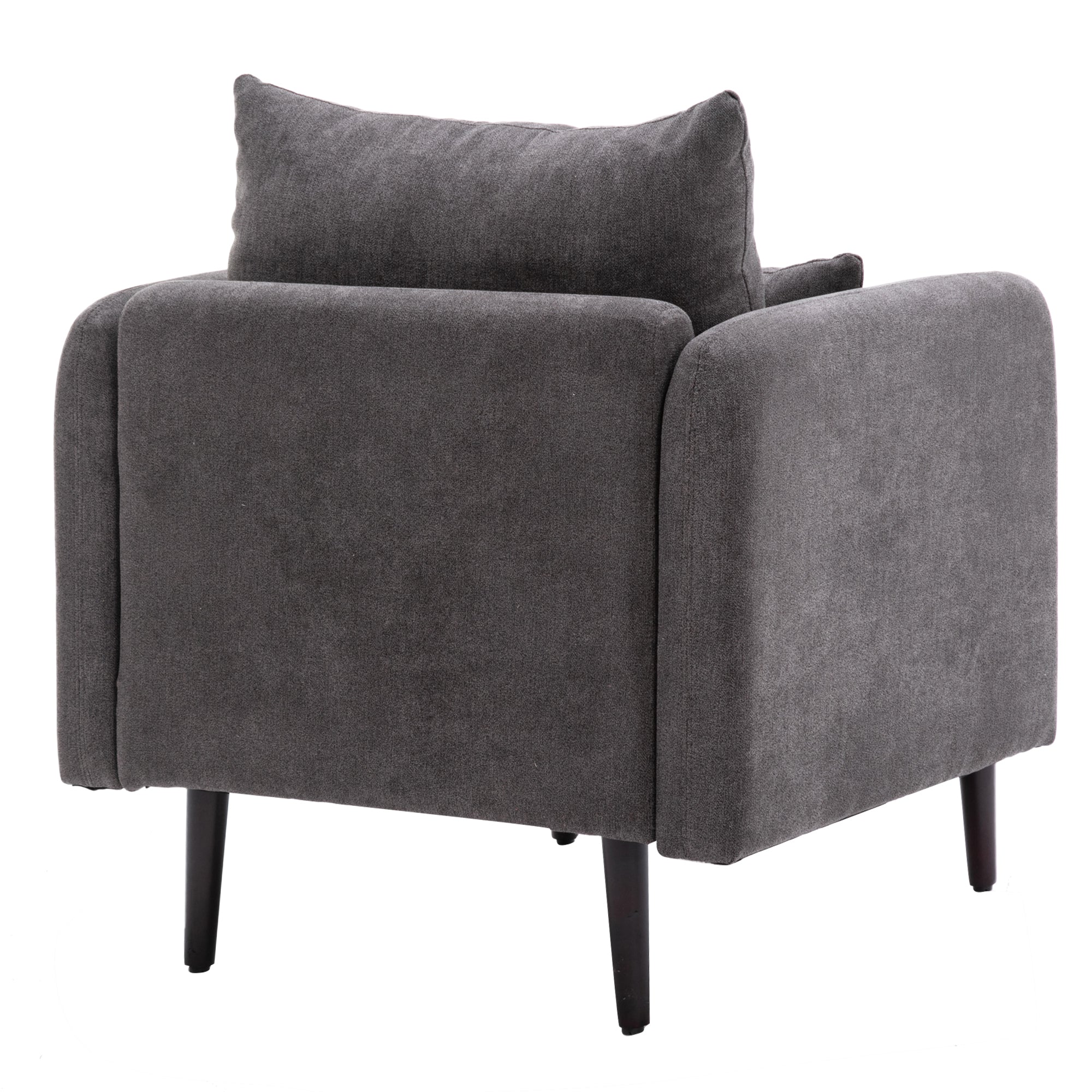 Velvet Polyester Upholstered Armchair with Pillow