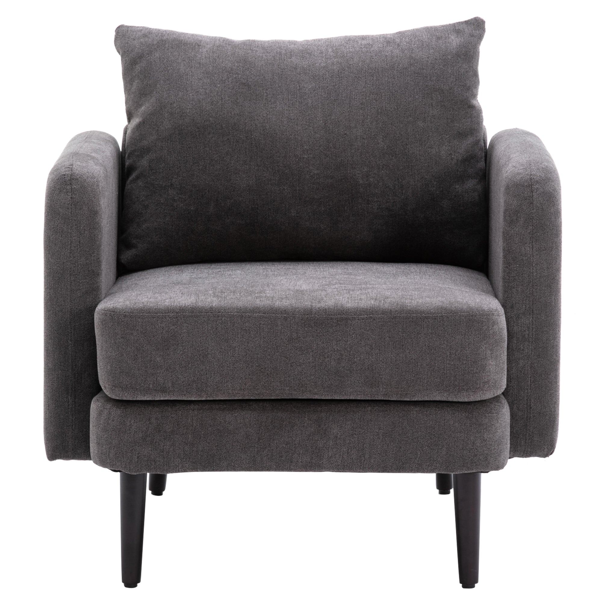 Velvet Polyester Upholstered Armchair with Pillow