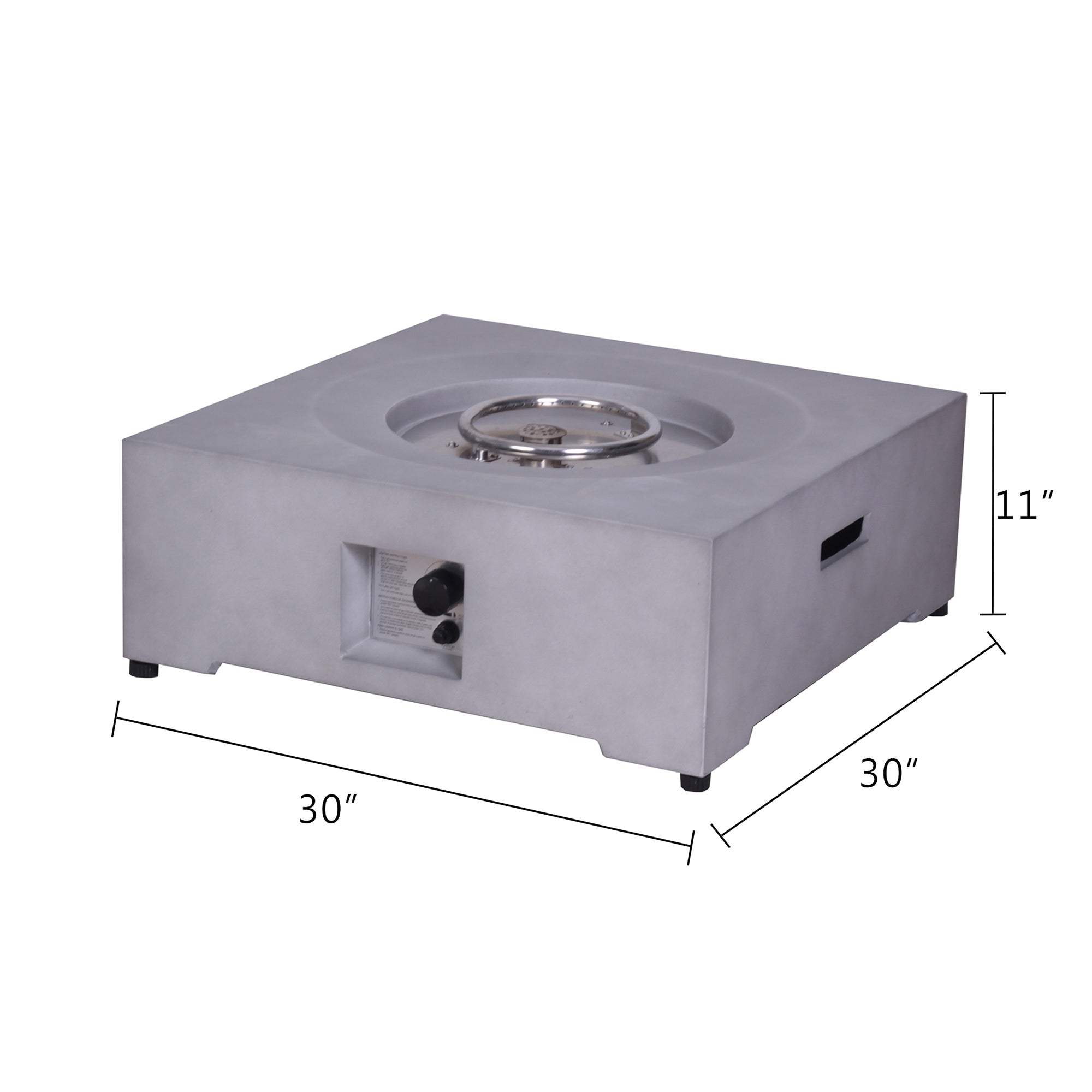 Square Faux Stone Outdoor Fire Pit with Rain Cover