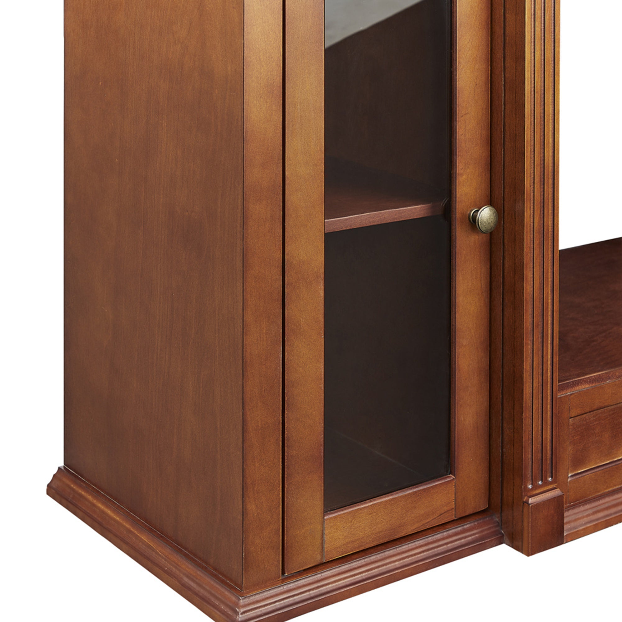 45-inch Freestanding Electric Fireplace with Storage Space