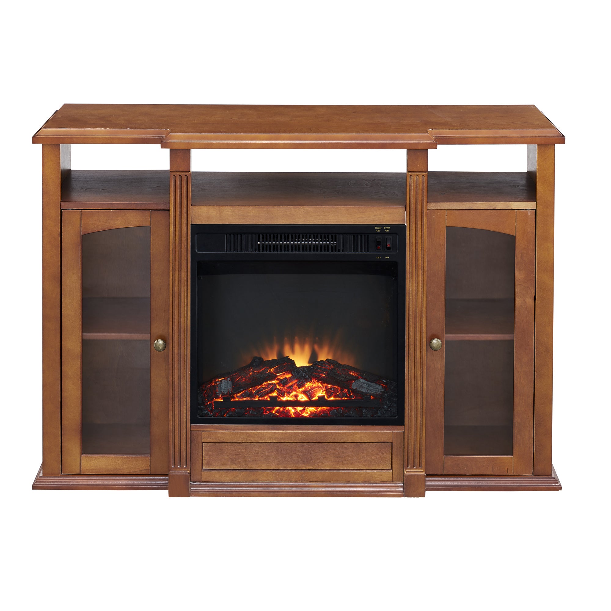 45-inch Freestanding Electric Fireplace with Storage Space
