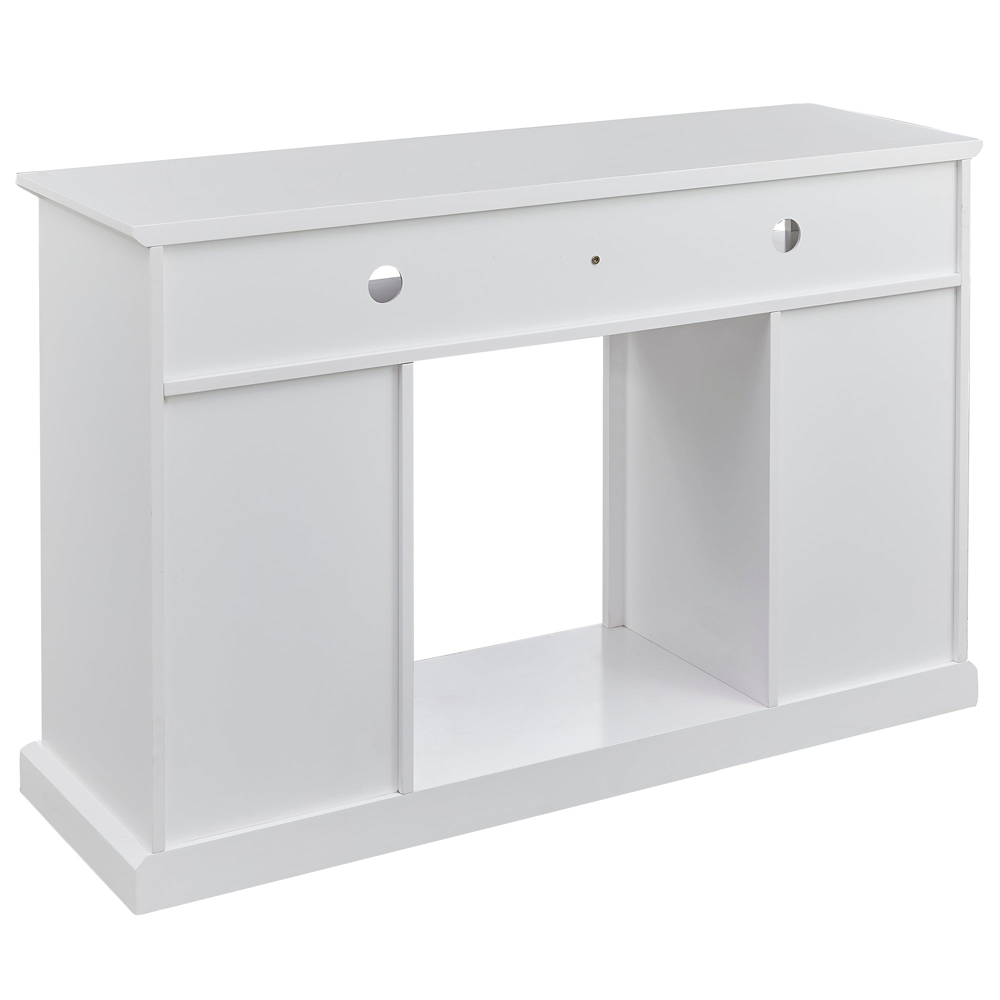 48-inch Freestanding Electric Fireplace with Storage Space