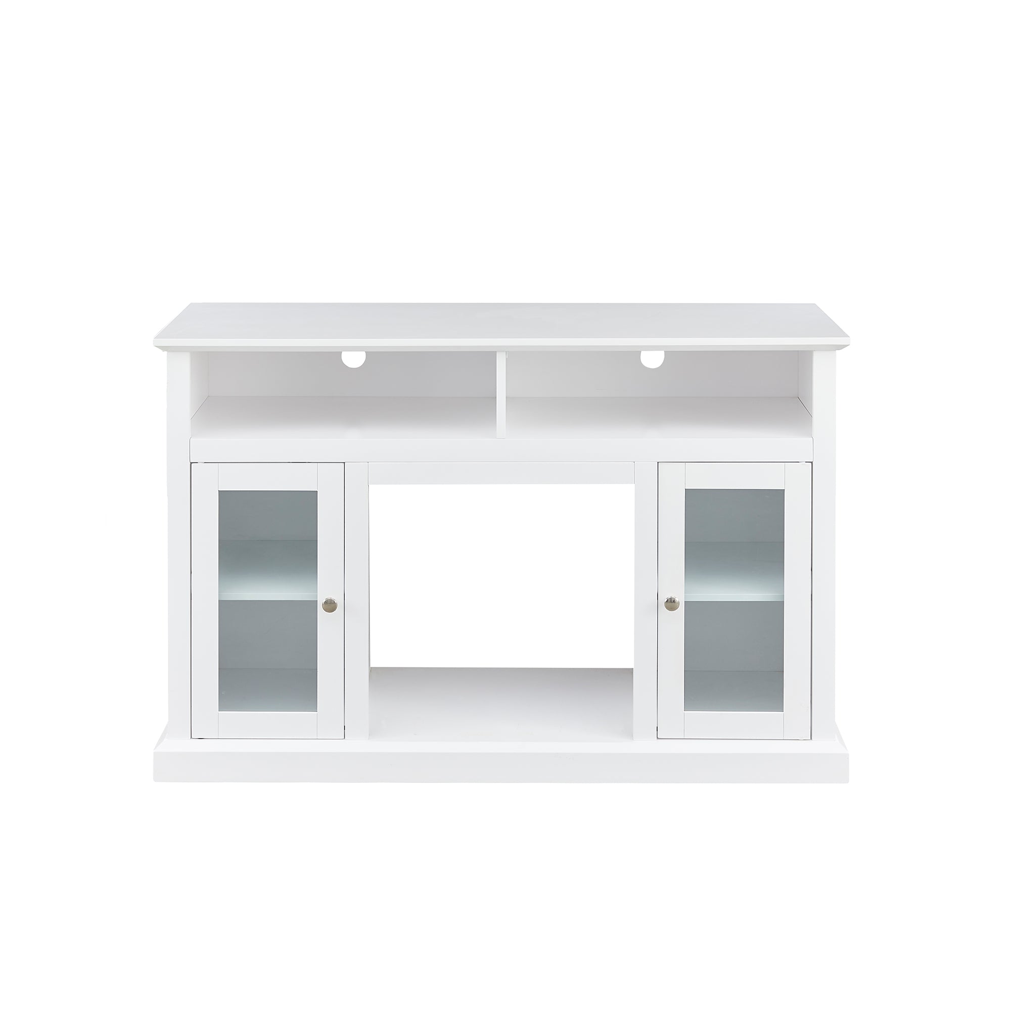 48-inch Freestanding Electric Fireplace with Storage Space