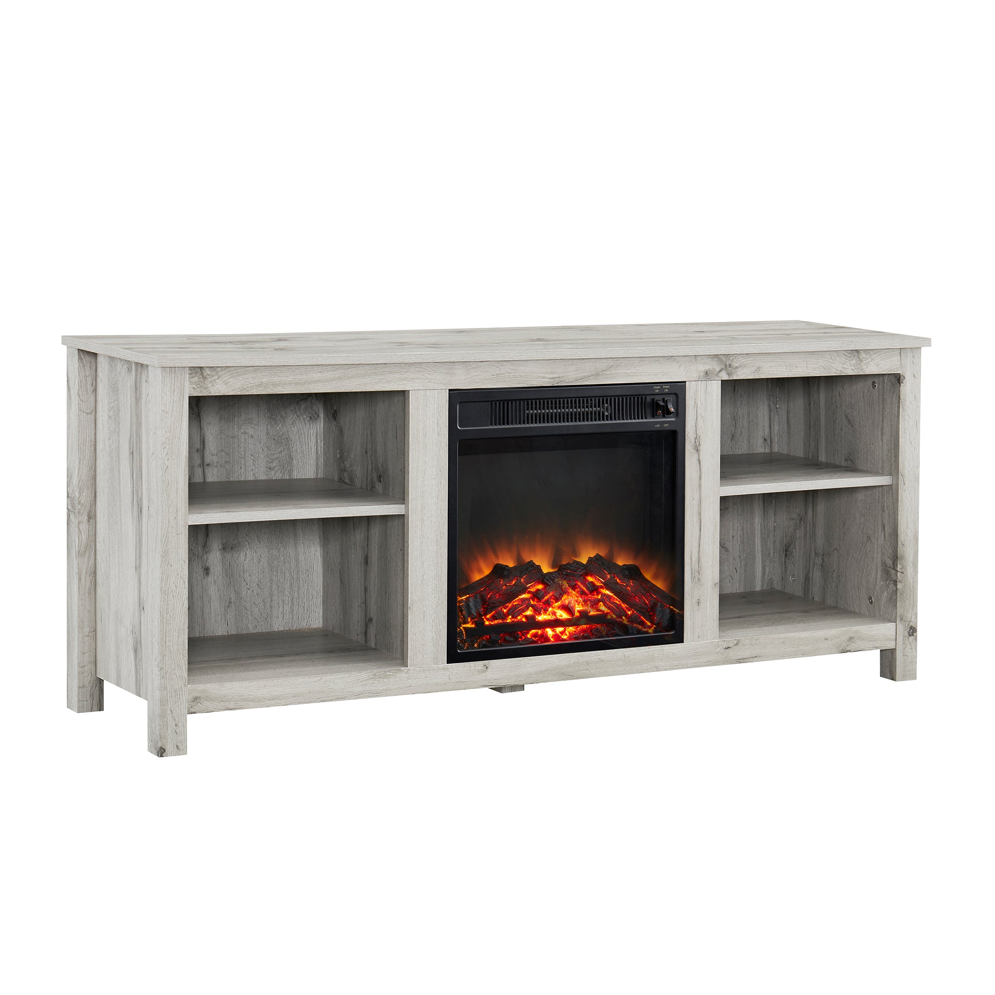 58-inch Freestanding Electric Fireplace TV Stand with Adjustable Shelves