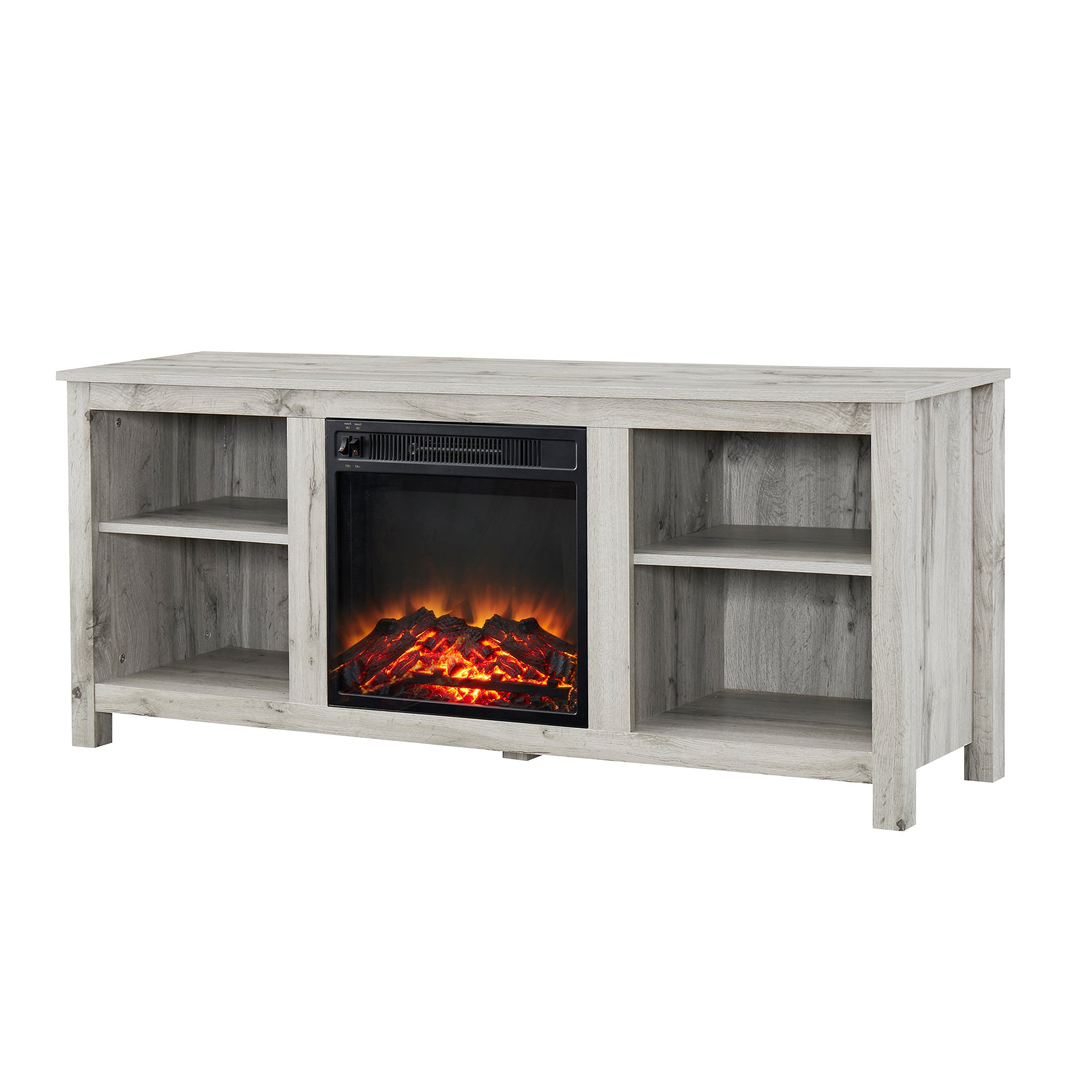 58-inch Freestanding Electric Fireplace TV Stand with Adjustable Shelves