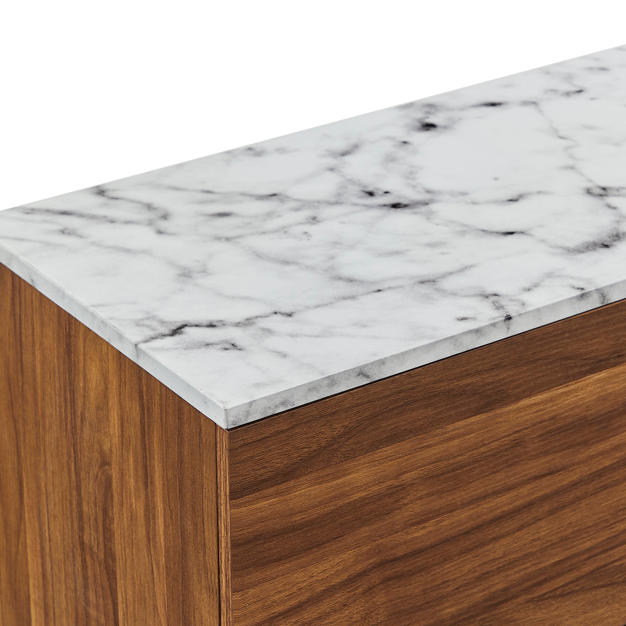 48" Wide Wood 4 Drawers Storage Sideboard  with Shelves