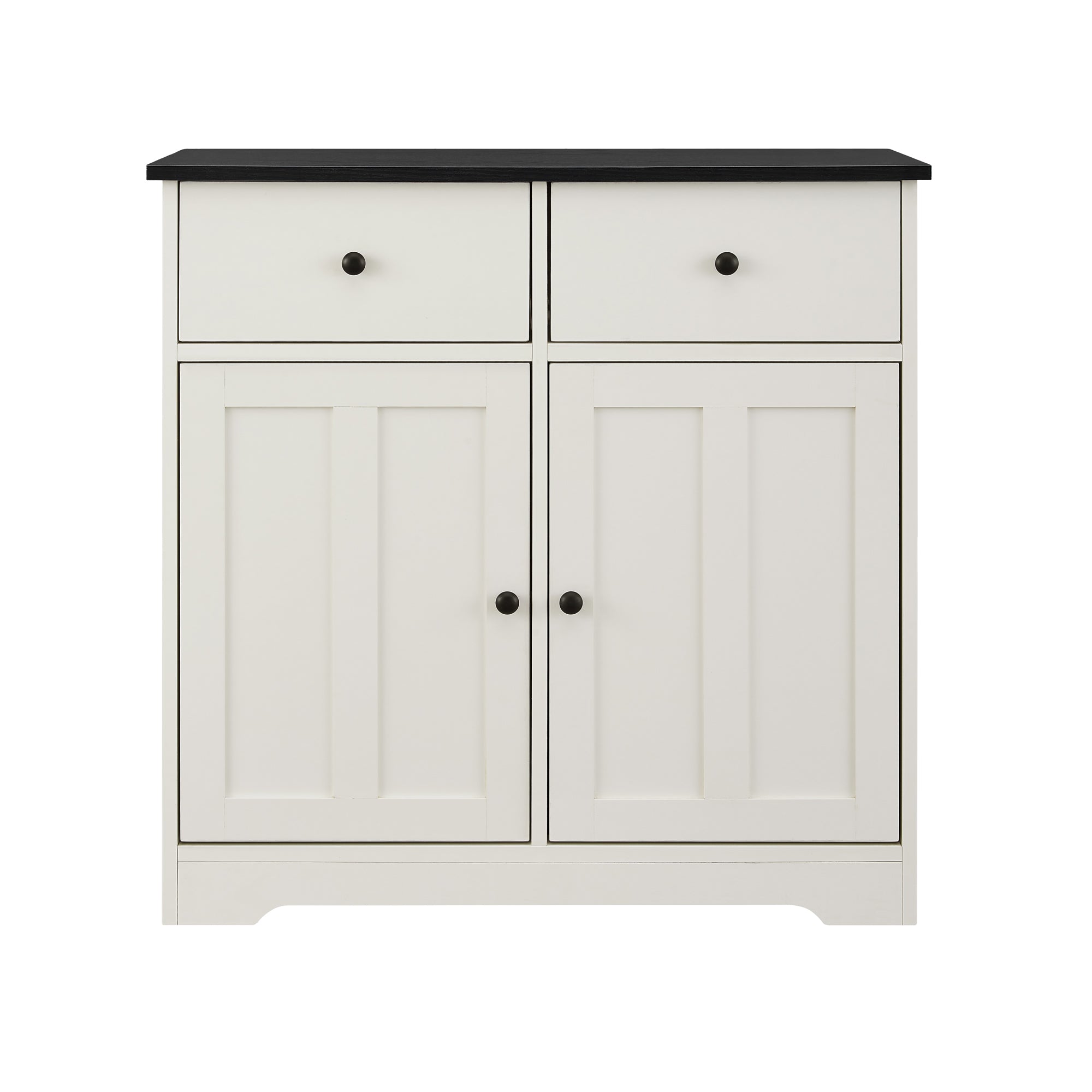 32" Wide Wood 2 Drawers Sideboard with Interior Shelves