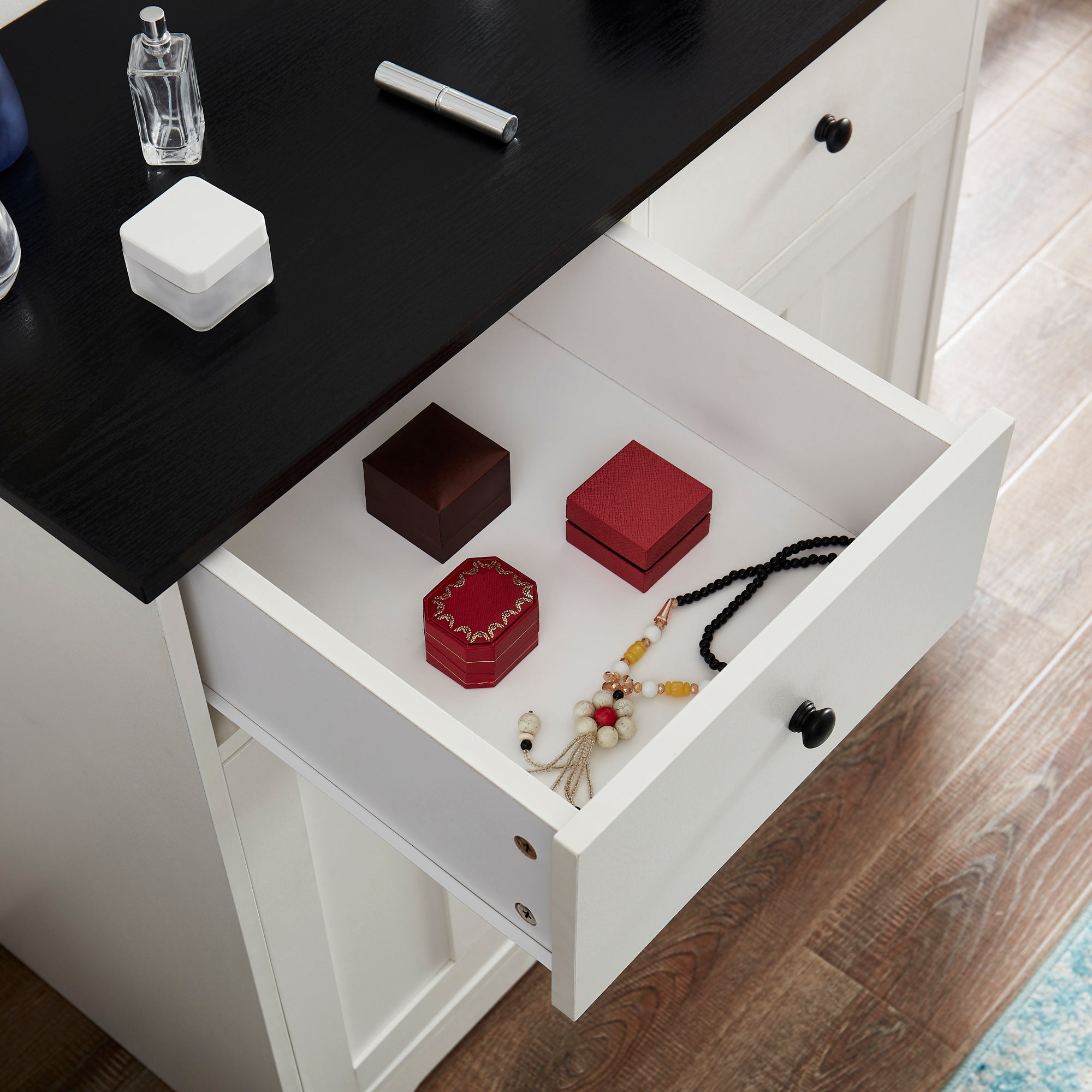 32" Wide Wood 2 Drawers Sideboard with Interior Shelves