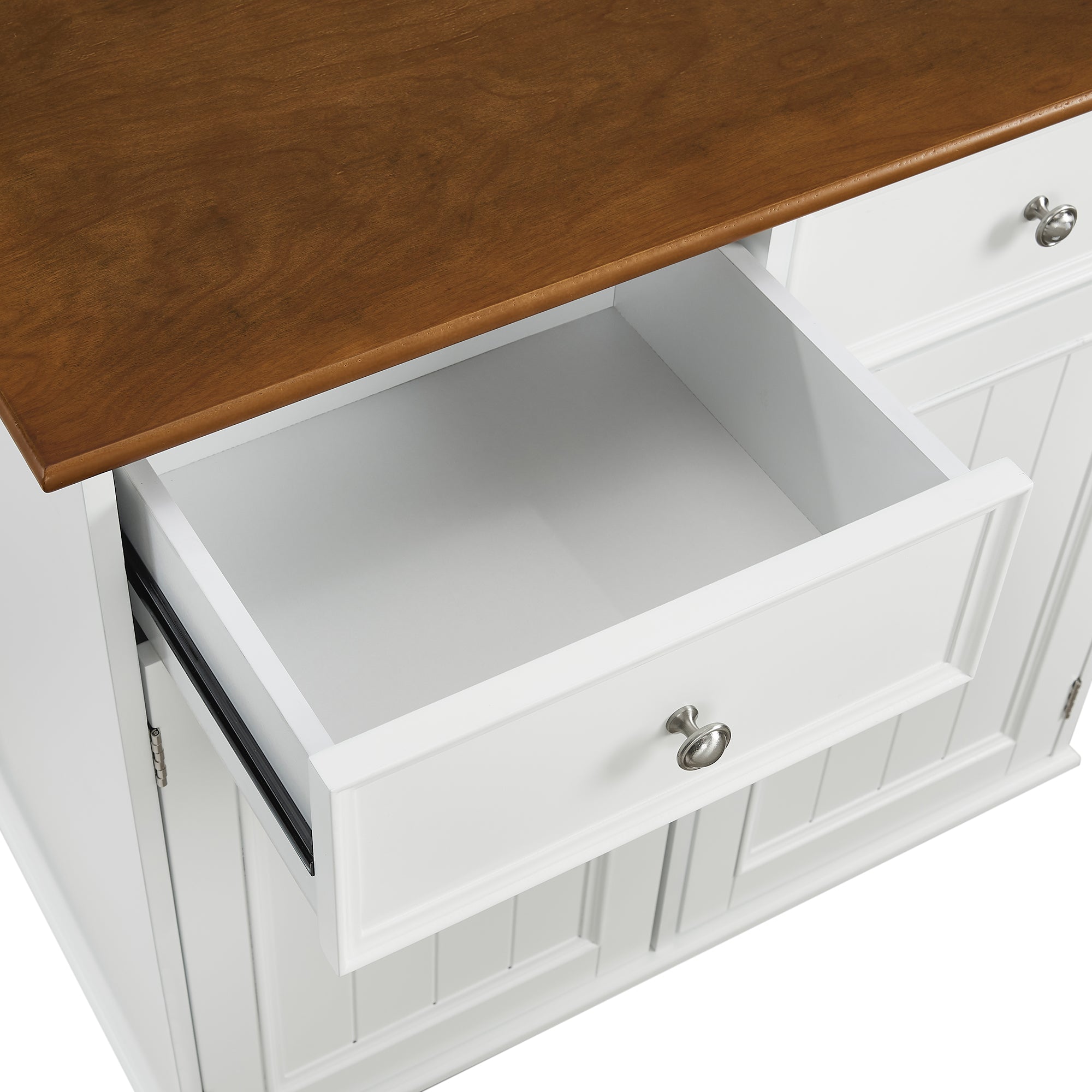 32" Wide Wood 2 Drawers Storage Sideboard with Adjustable Shelves