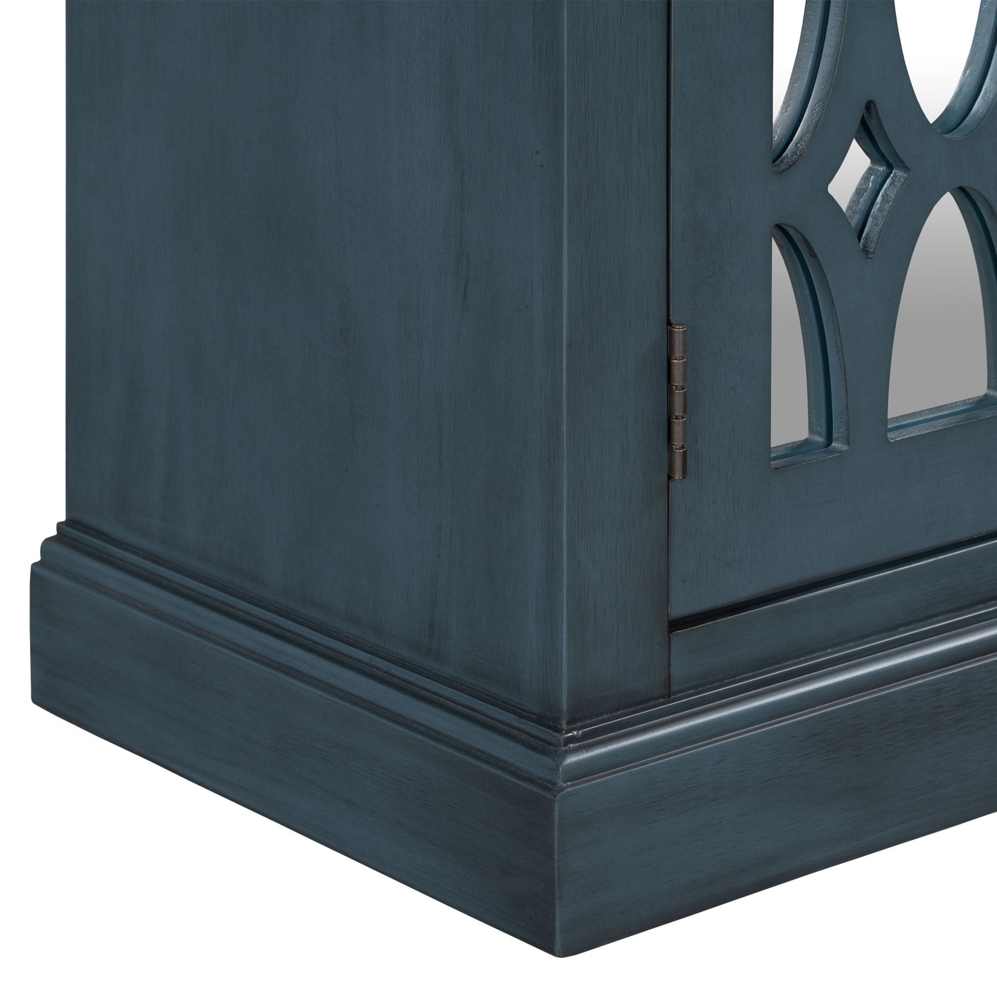 Wood Double Decorative Mirror Door Accent Cabinet