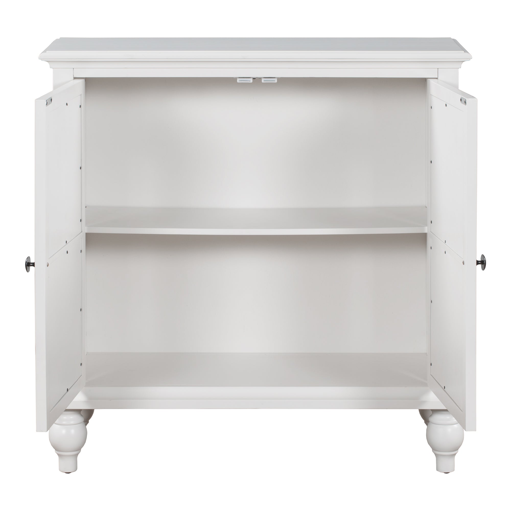 Wood Double Mirrored Door Accent Cabinet with Adjustable Shelf