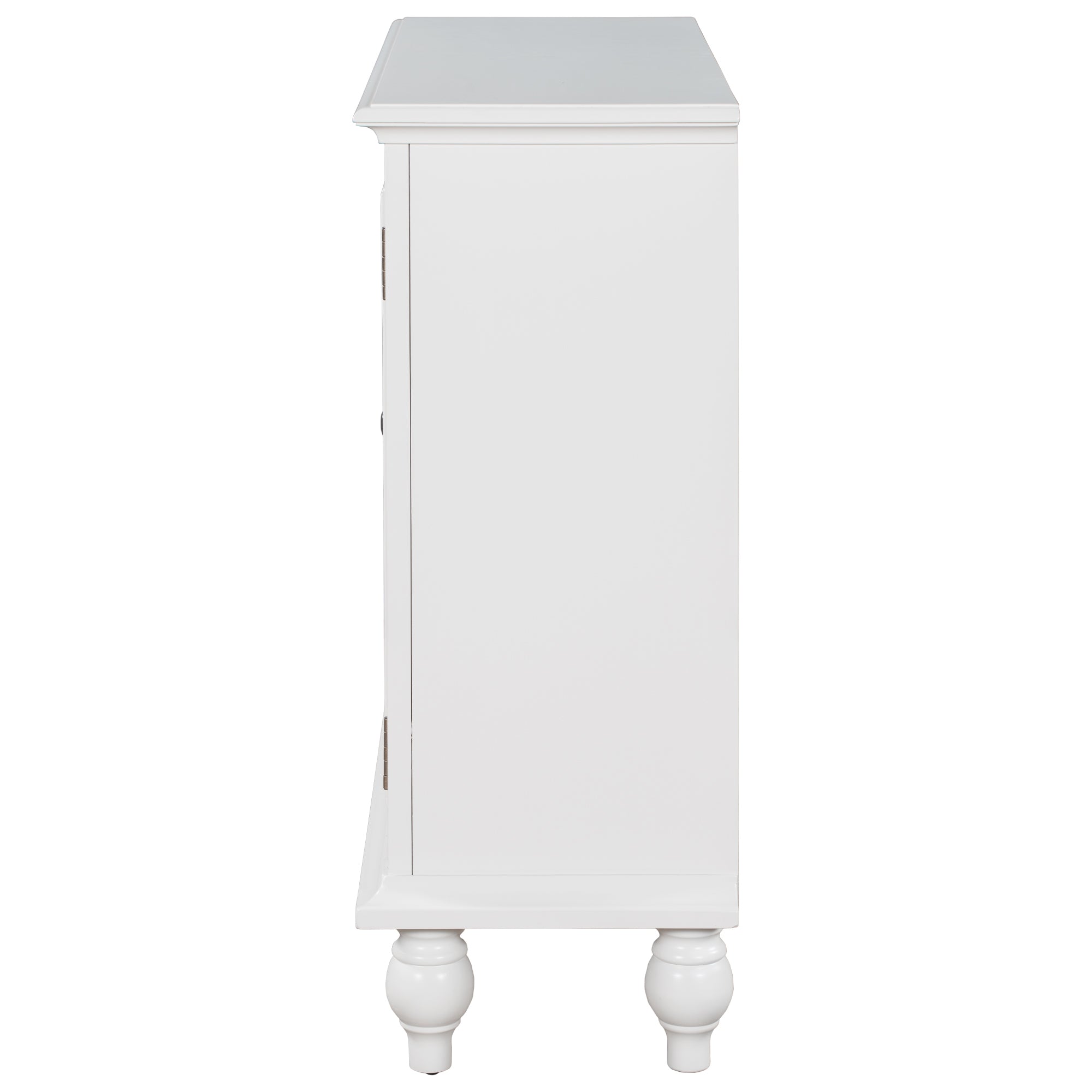 Wood Double Mirrored Door Accent Cabinet with Adjustable Shelf