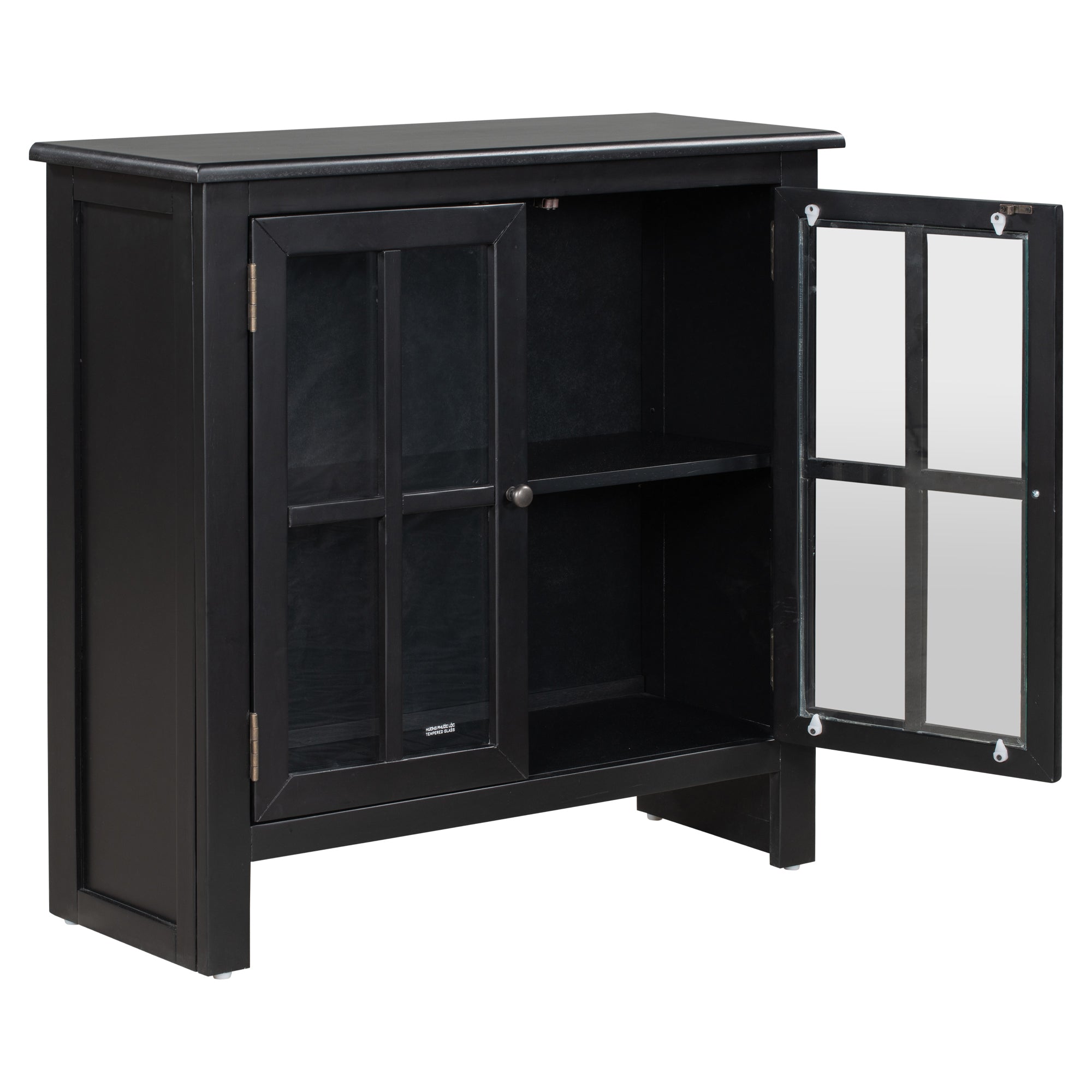 Wood Double Door Accent Cabinet with Adjustable Shelf