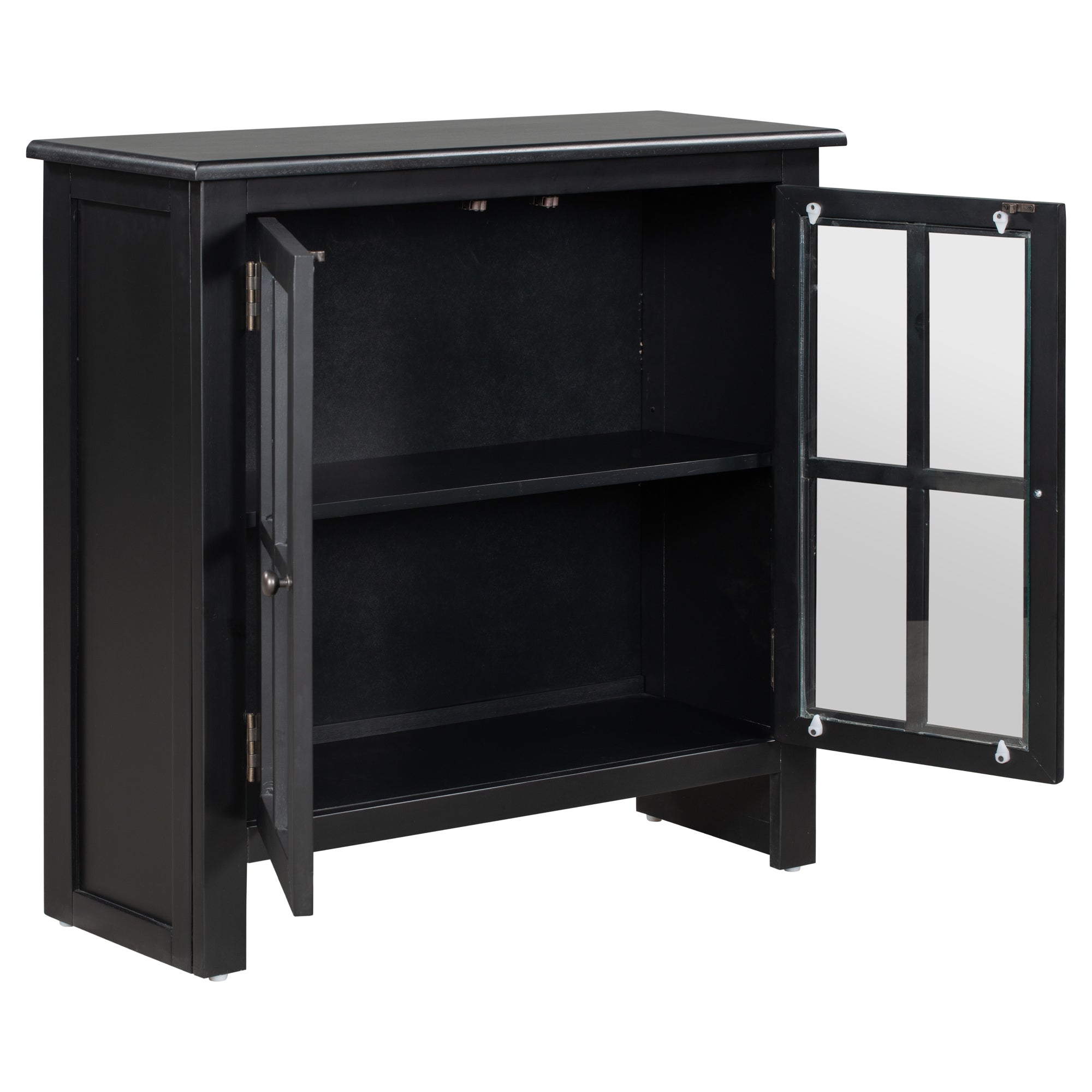 Wood Double Door Accent Cabinet with Adjustable Shelf