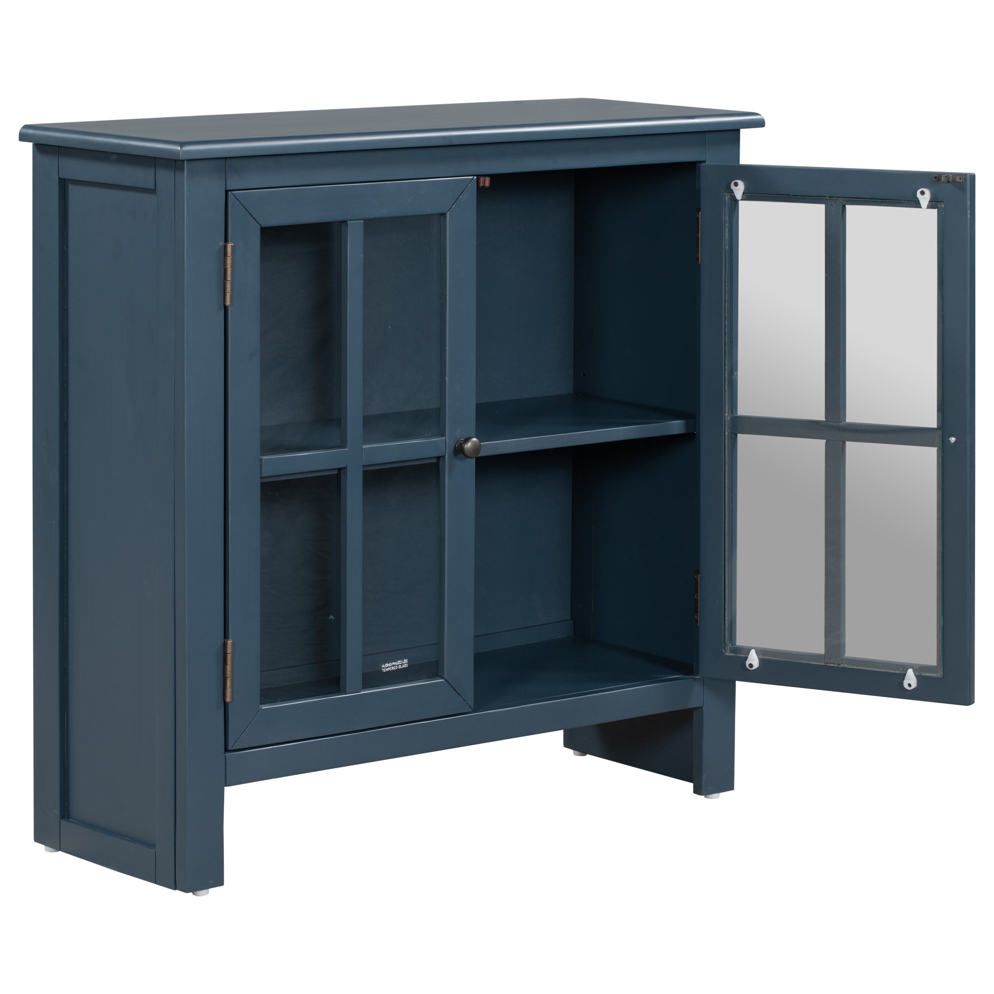 Wood Double Door Accent Cabinet with Adjustable Shelf