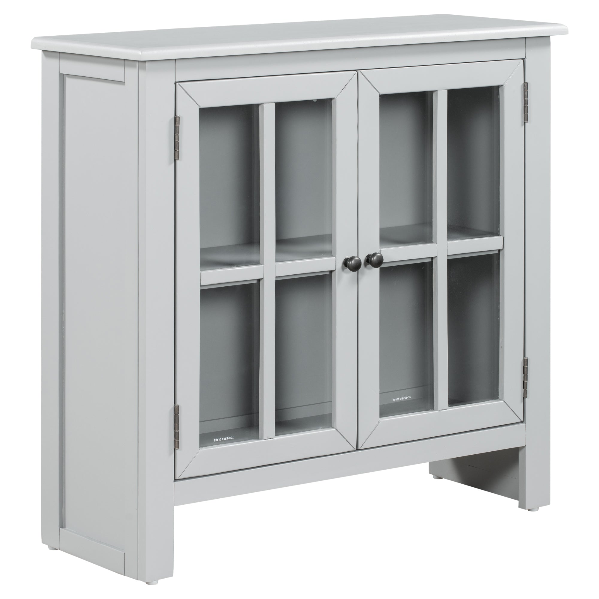 Wood Double Door Accent Cabinet with Adjustable Shelf