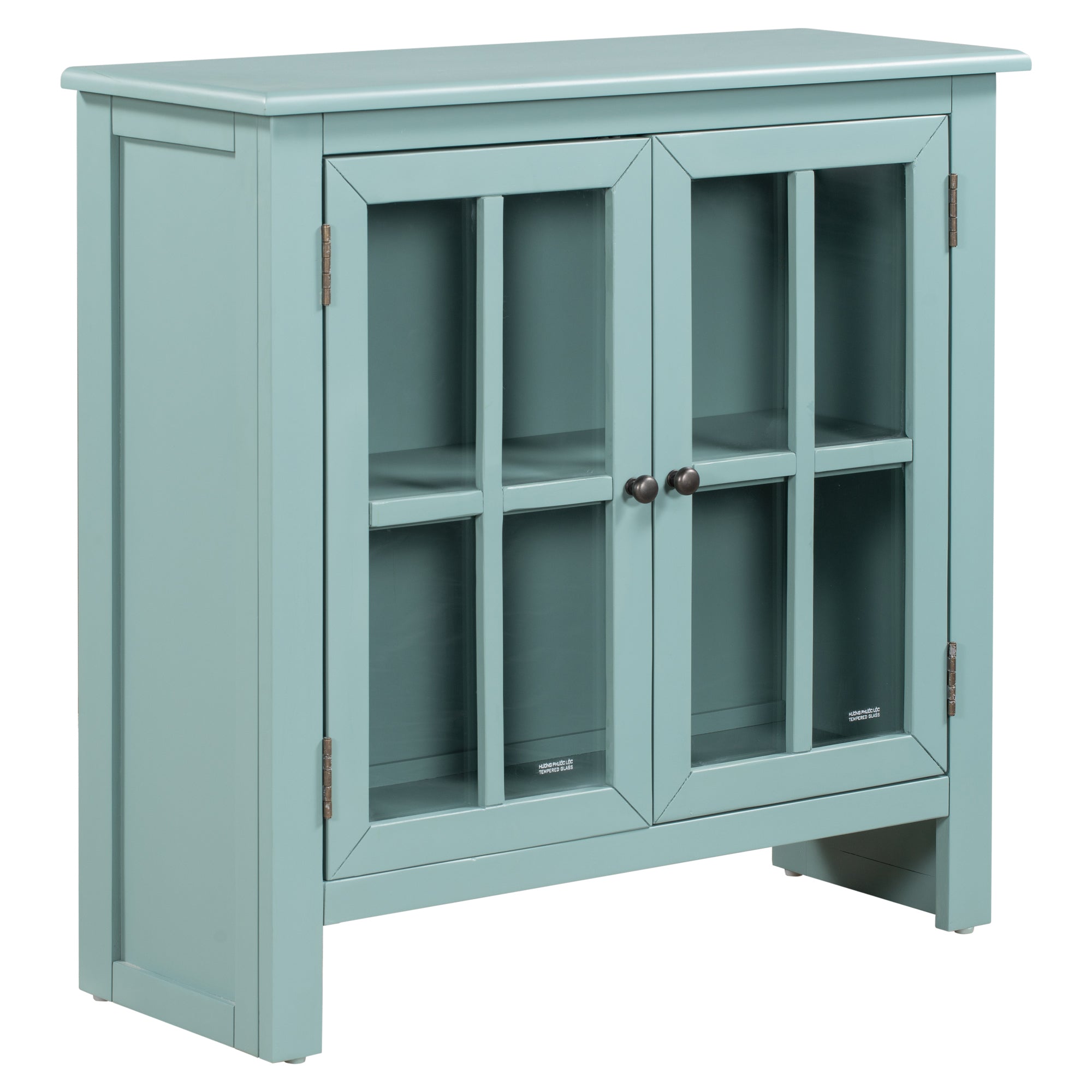 Wood Double Door Accent Cabinet with Adjustable Shelf