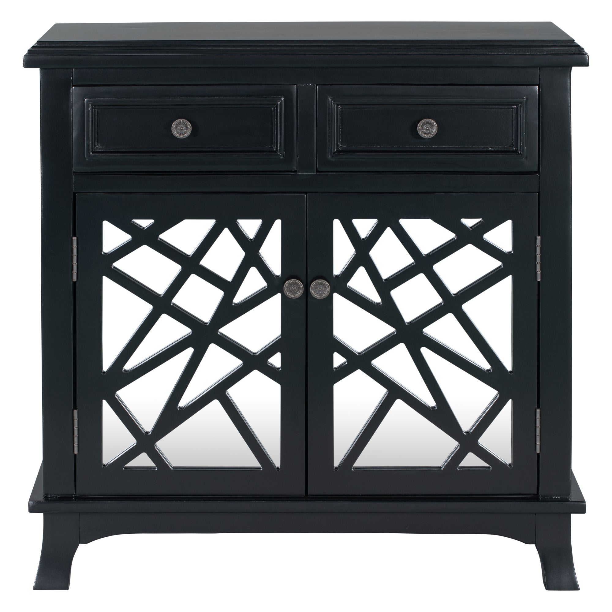 Wood Double Door Accent Cabinet with 2 Drawers