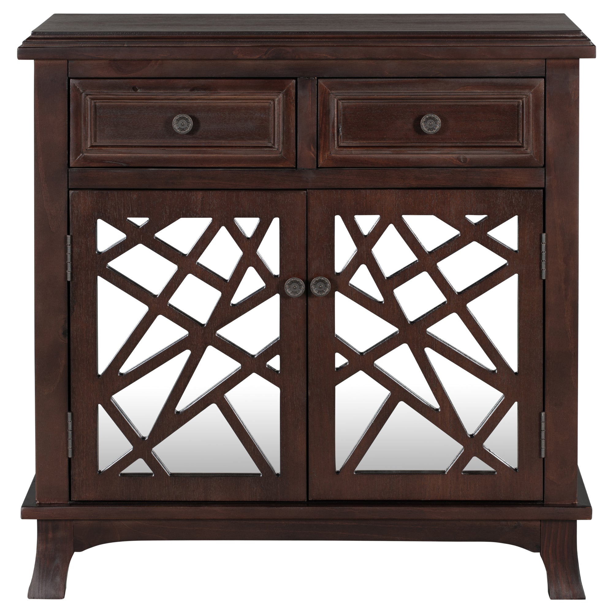 Wood Double Door Accent Cabinet with 2 Drawers