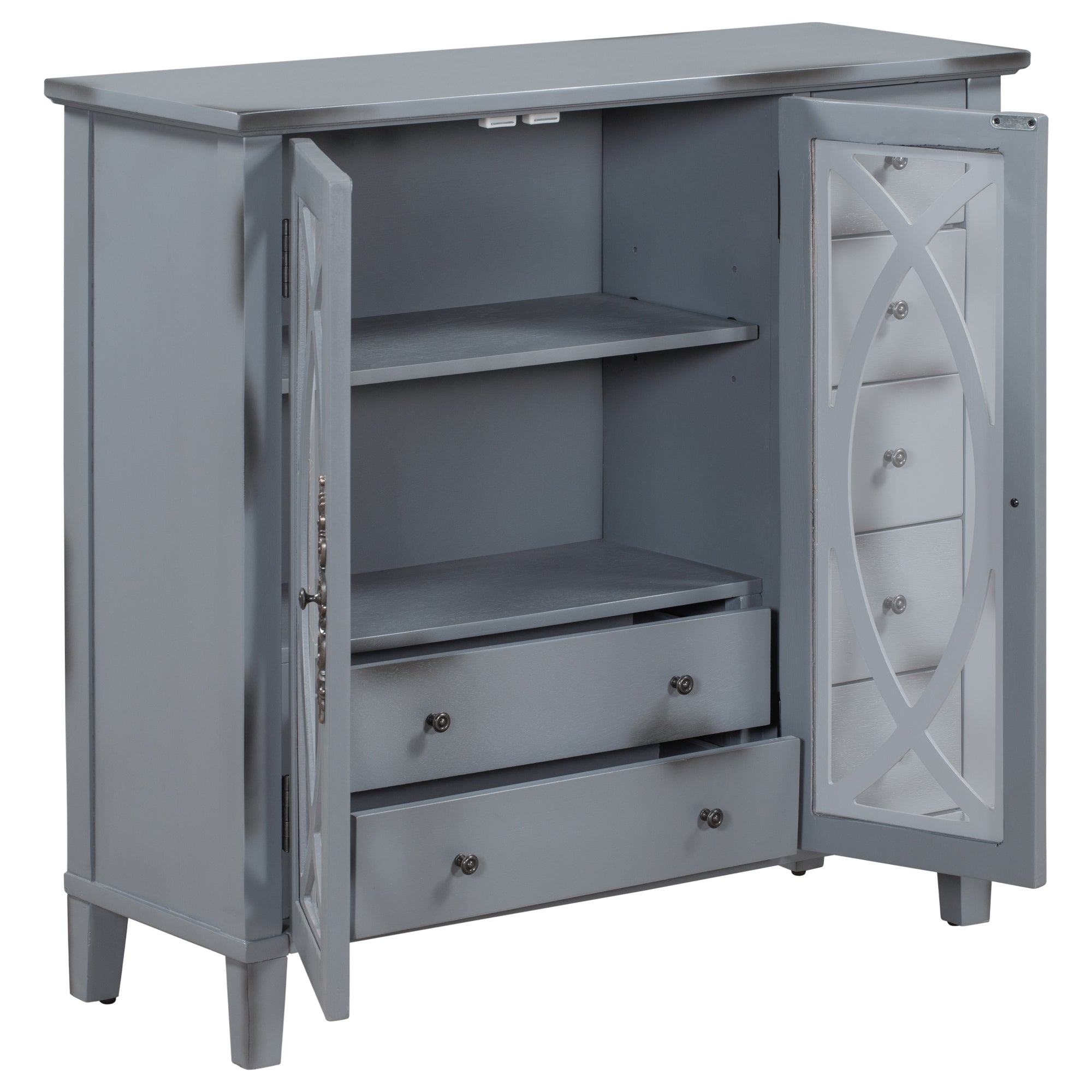 32" Wood 2-door Accent Storage Cabinet