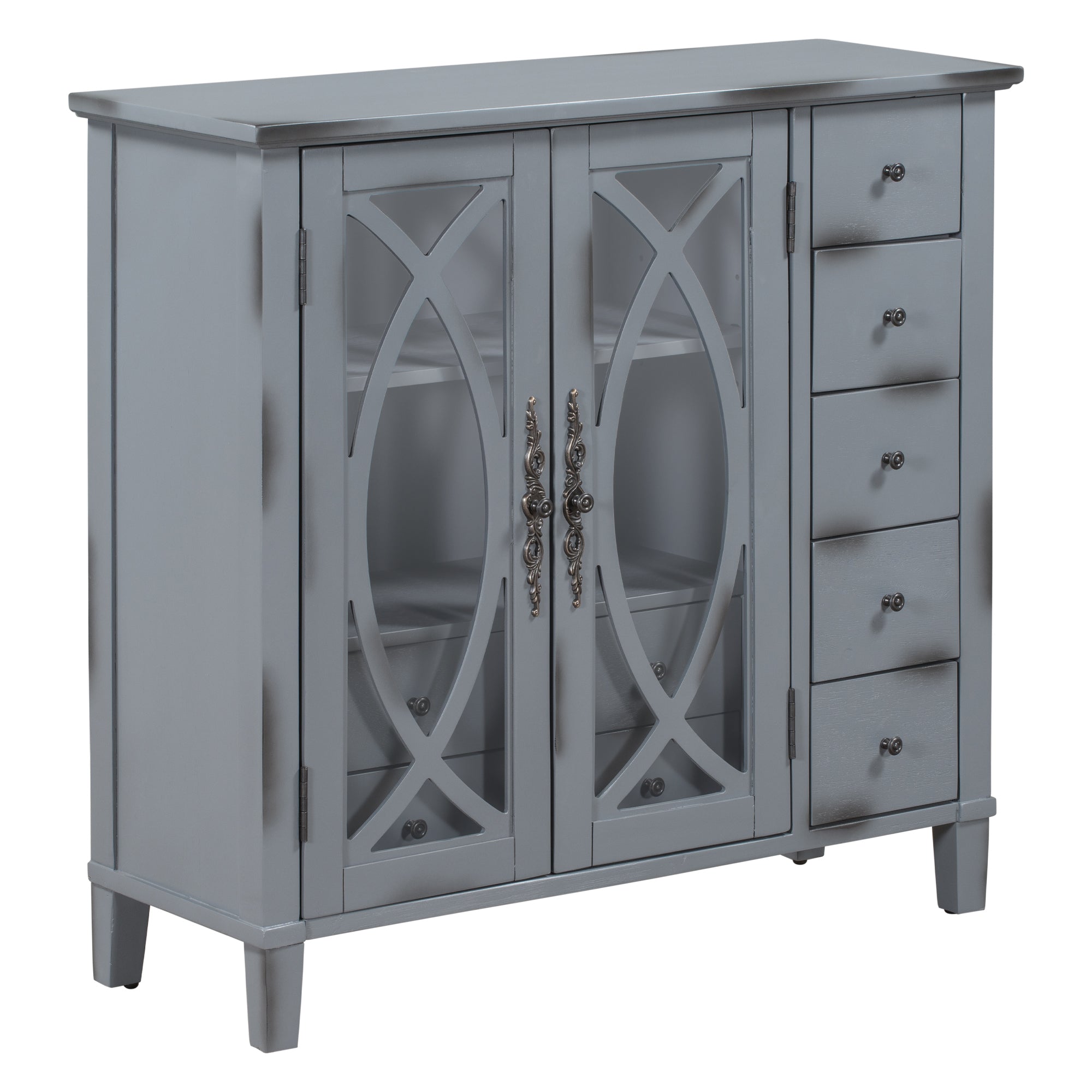 32" Wood 2-door Accent Storage Cabinet