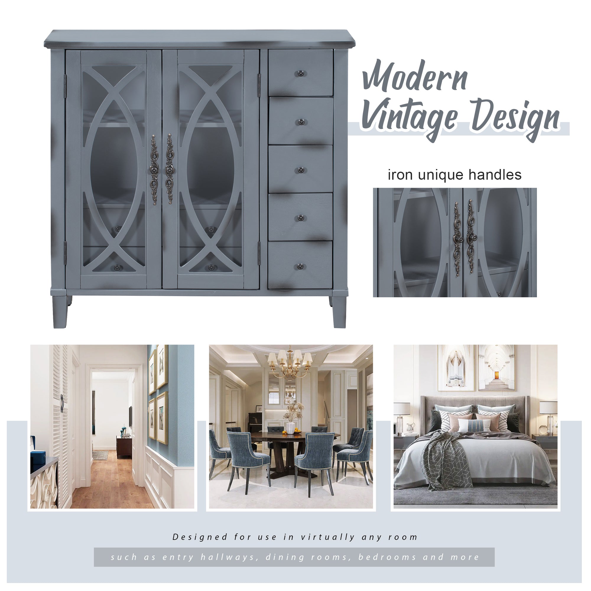32" Wood 2-door Accent Storage Cabinet