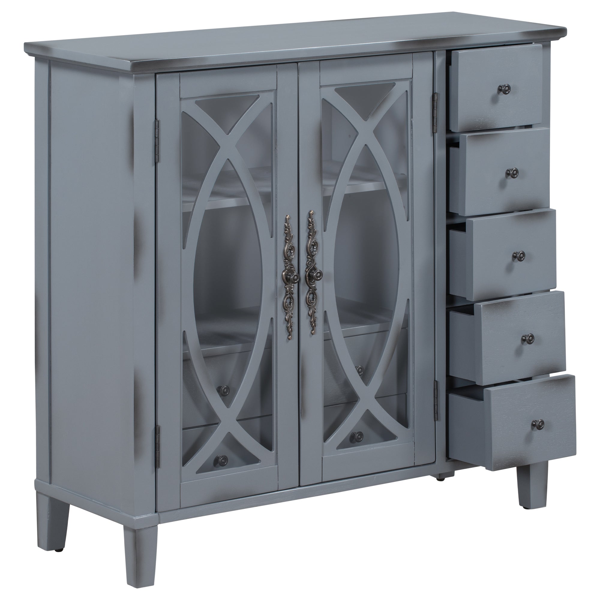 32" Wood 2-door Accent Storage Cabinet