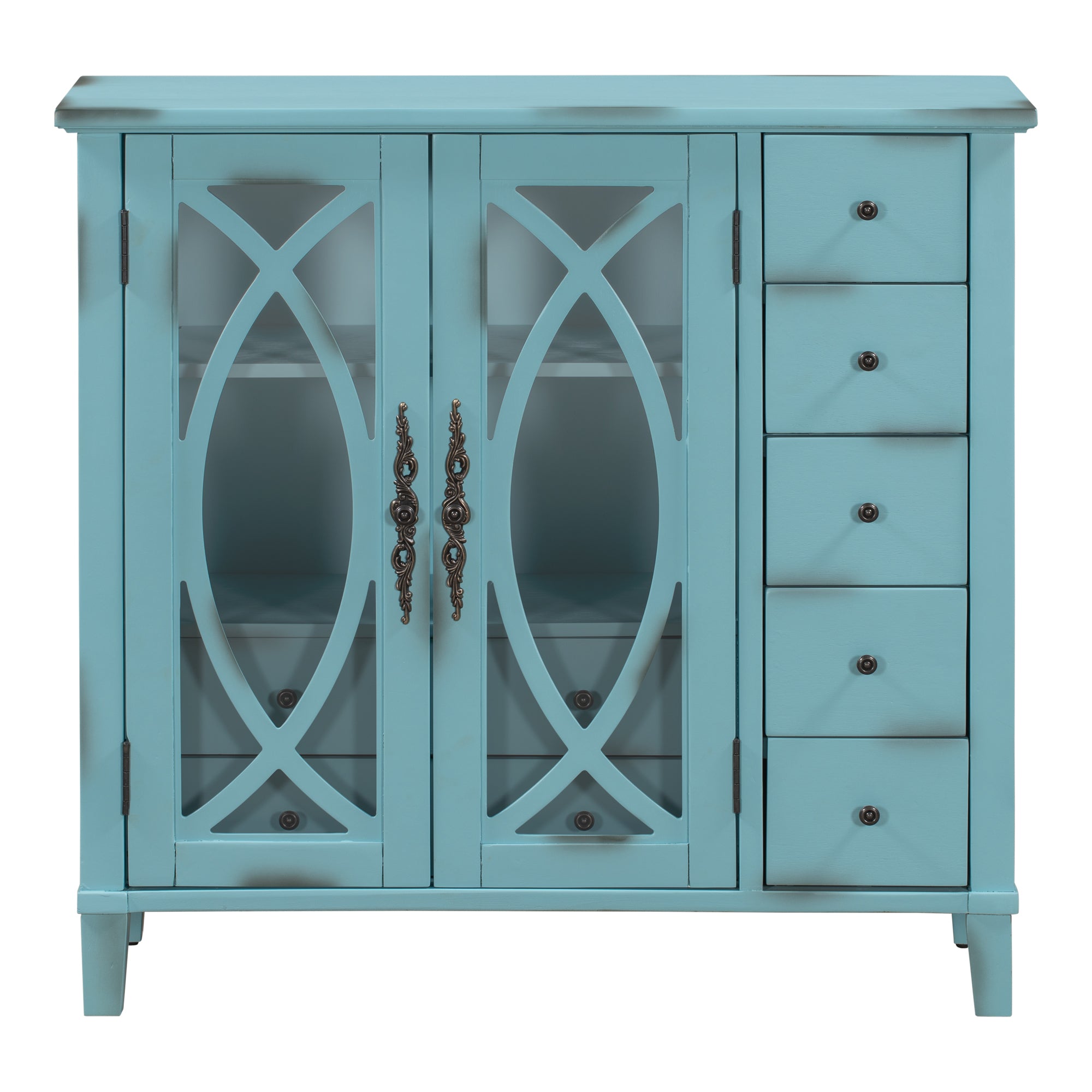 32" Wood 2-door Accent Storage Cabinet