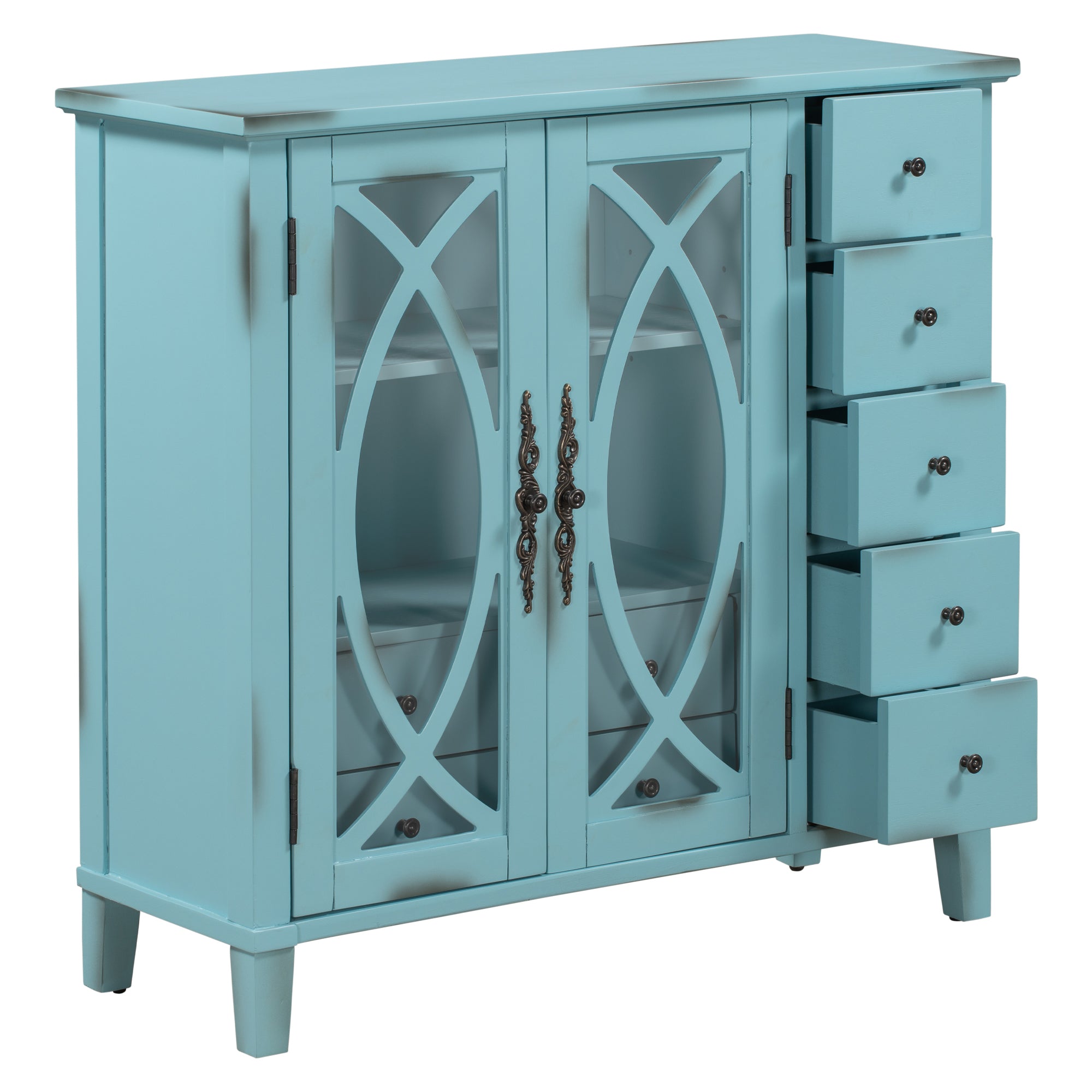 32" Wood 2-door Accent Storage Cabinet