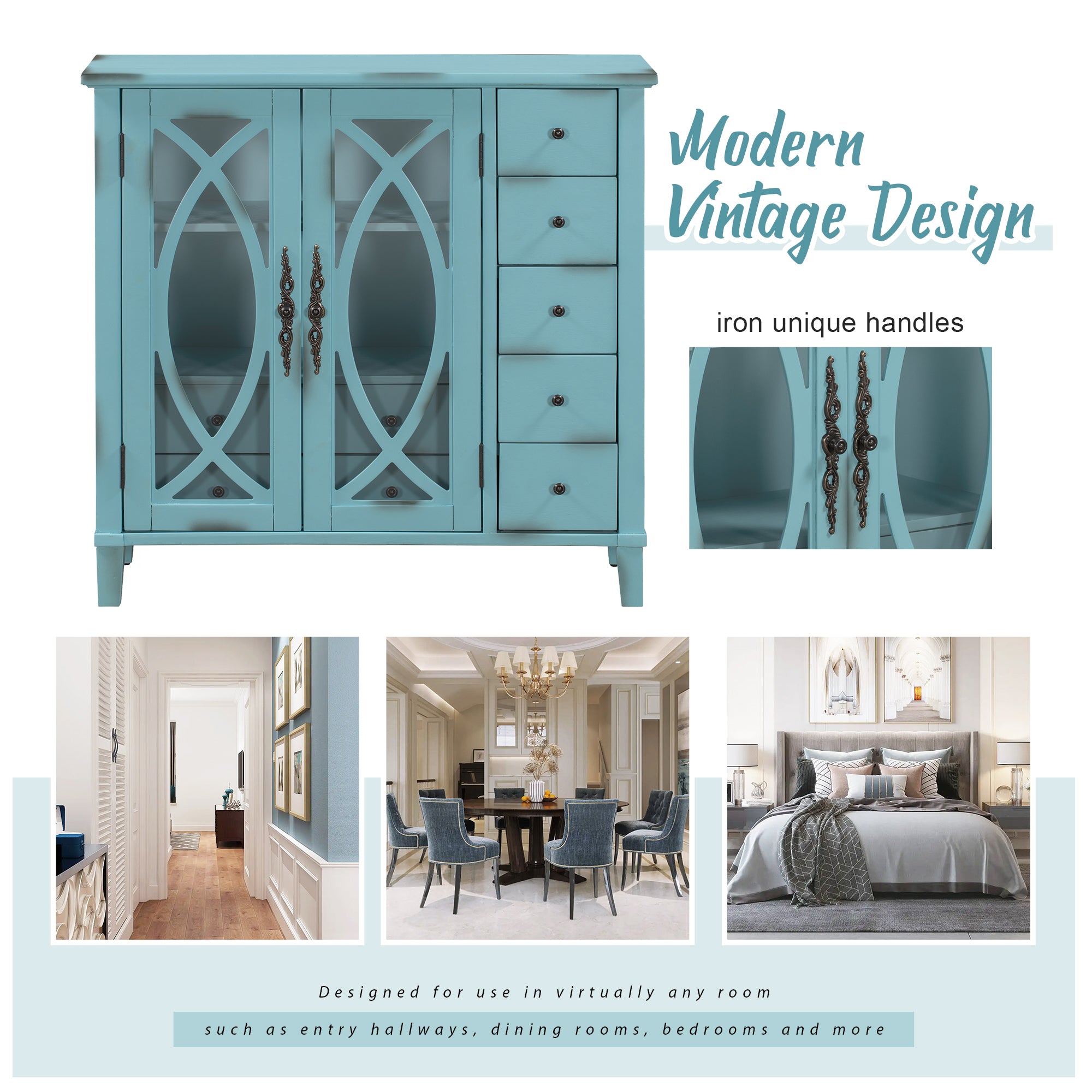 32" Wood 2-door Accent Storage Cabinet