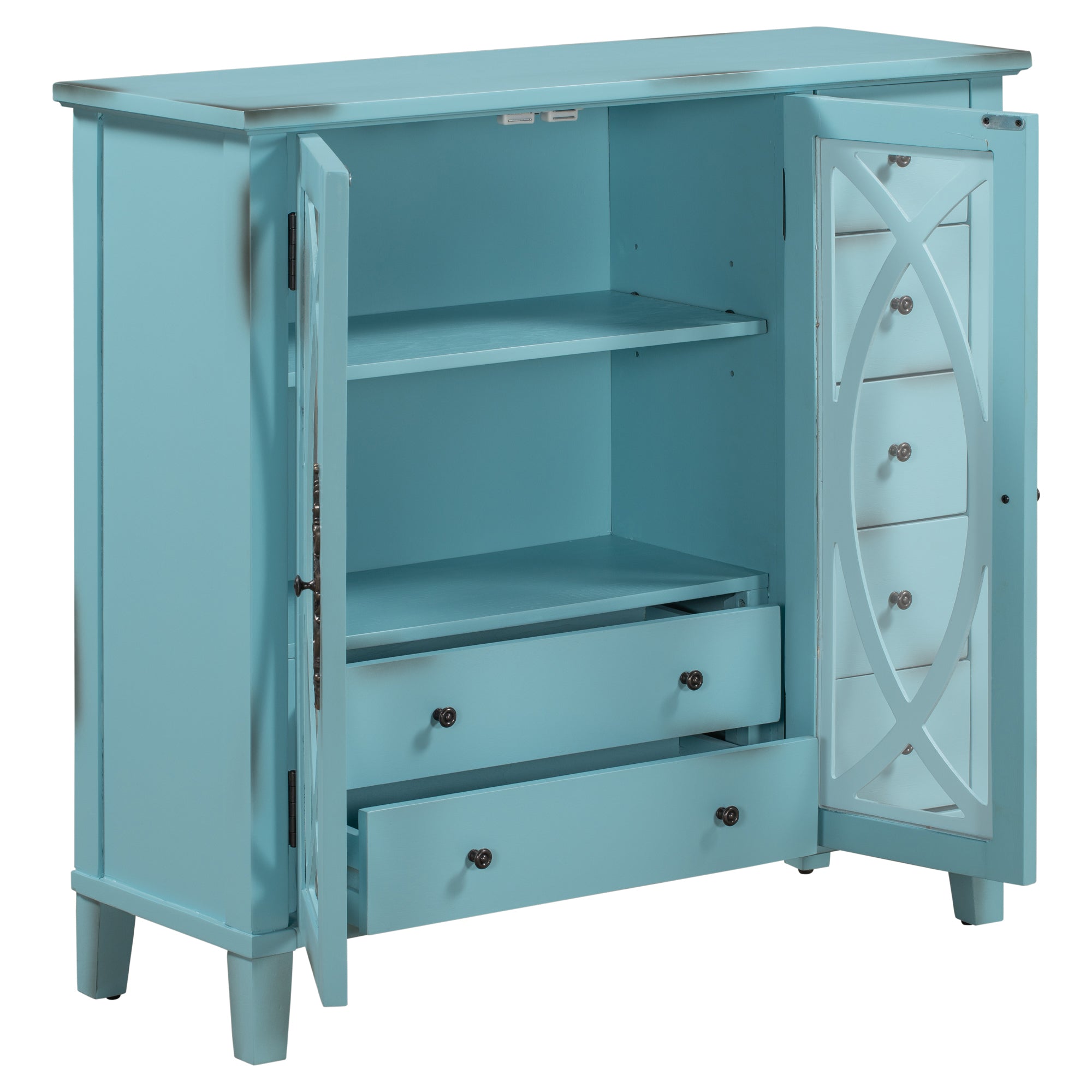 32" Wood 2-door Accent Storage Cabinet
