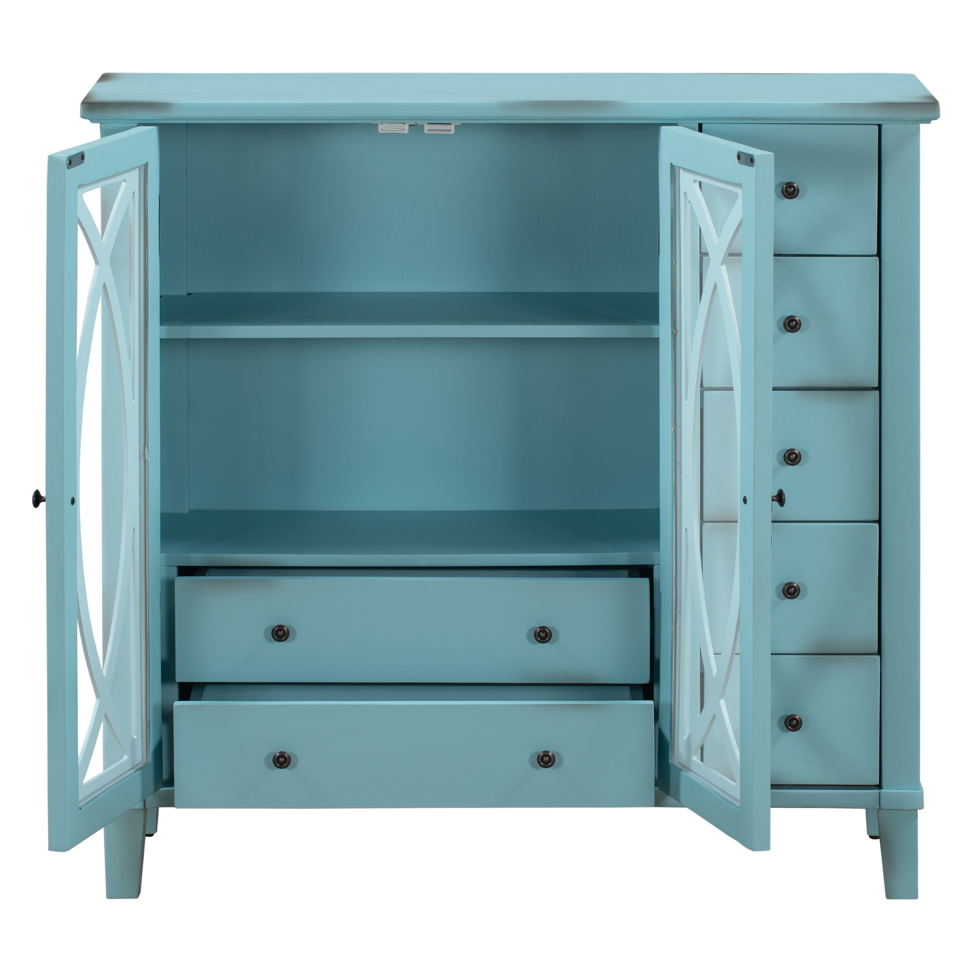 32" Wood 2-door Accent Storage Cabinet