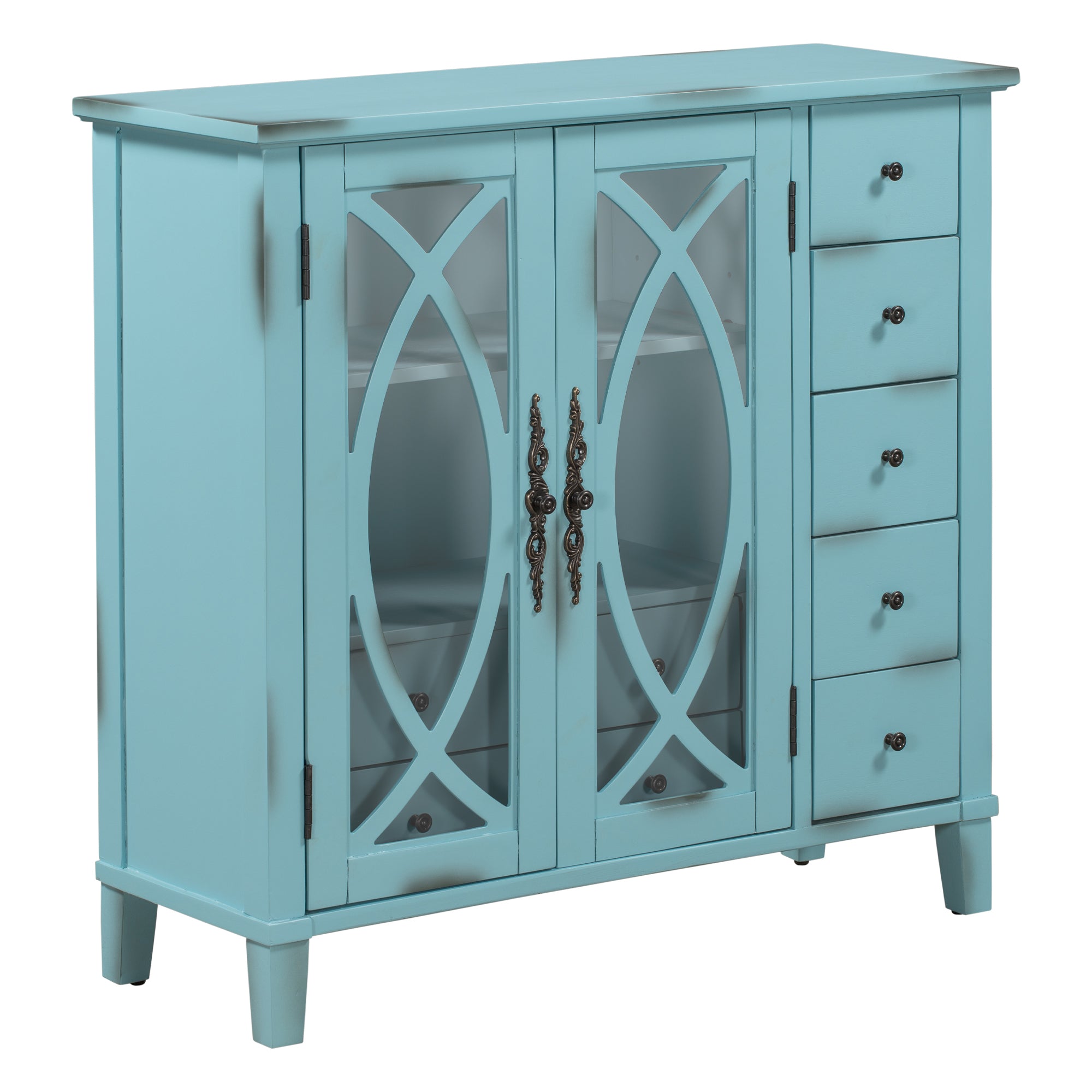 32" Wood 2-door Accent Storage Cabinet