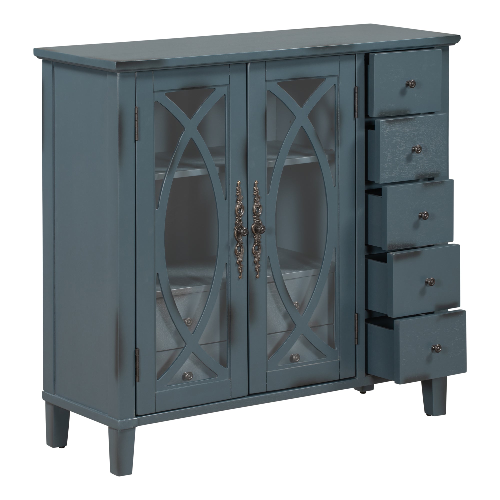 32" Wood 2-door Accent Storage Cabinet