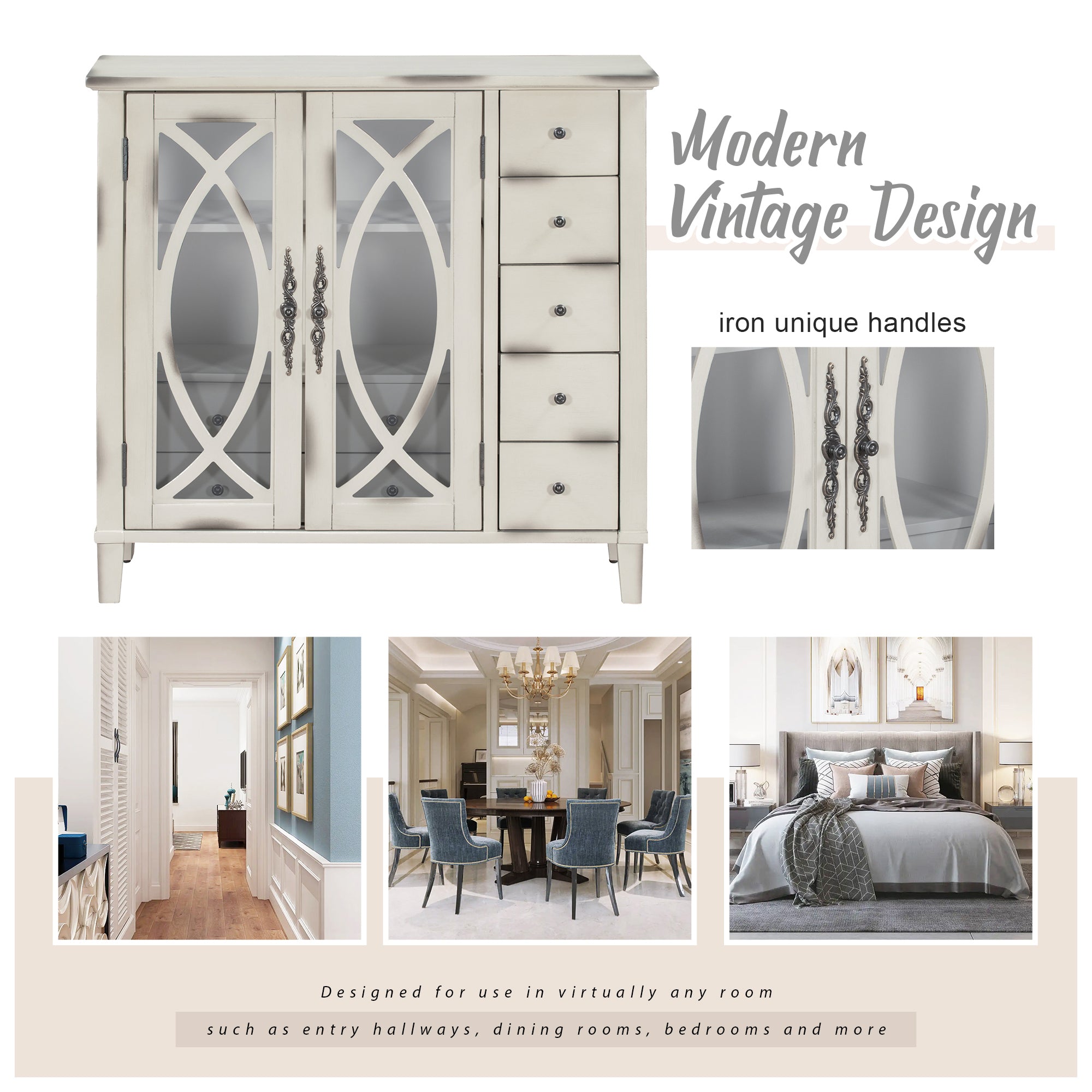 32" Wood 2-door Accent Storage Cabinet