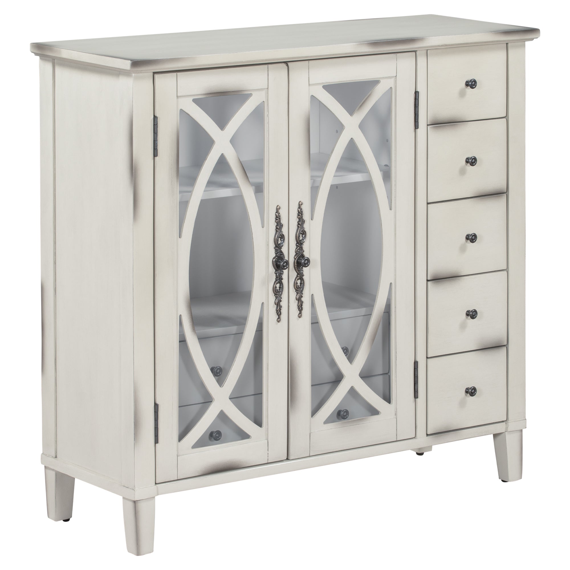 32" Wood 2-door Accent Storage Cabinet