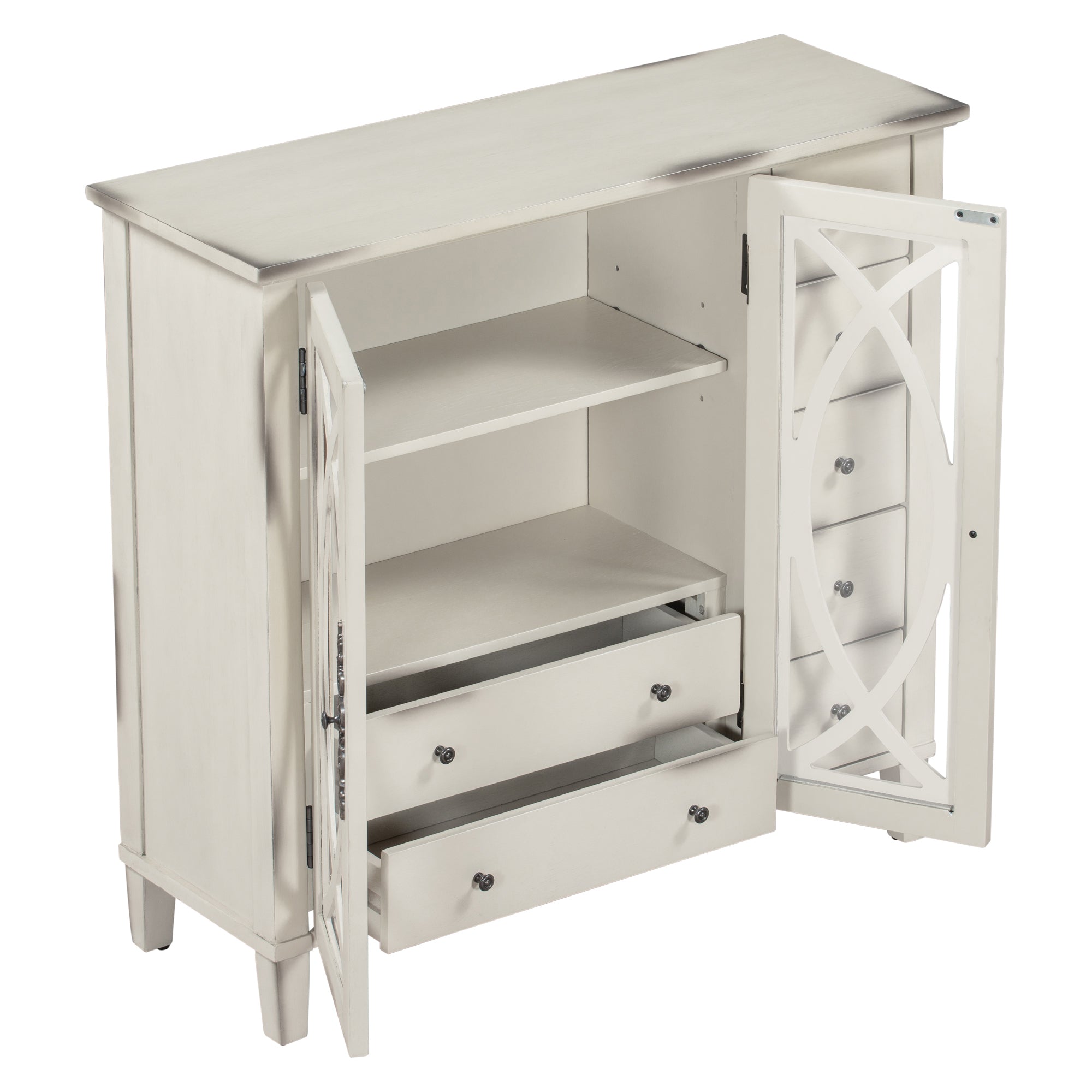 32" Wood 2-door Accent Storage Cabinet