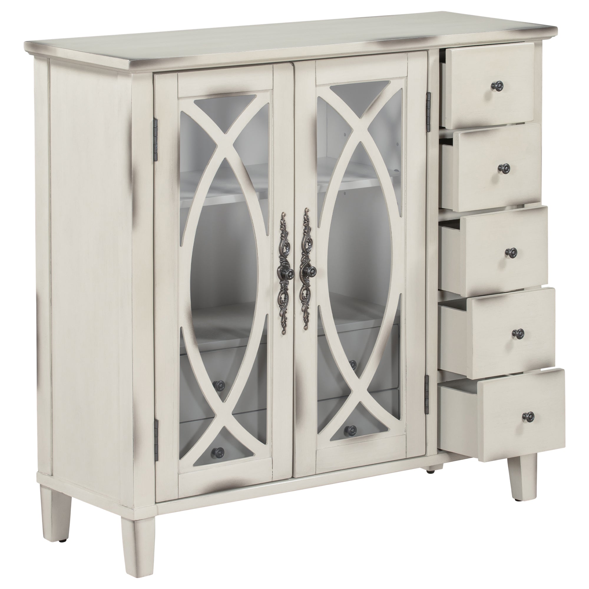 32" Wood 2-door Accent Storage Cabinet