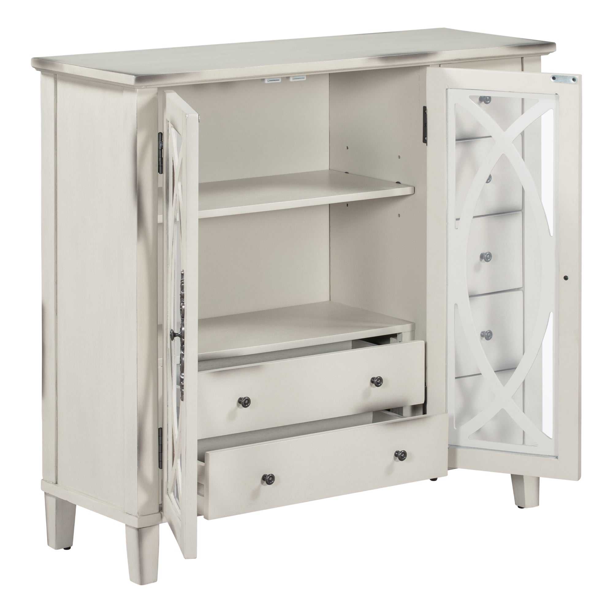 32" Wood 2-door Accent Storage Cabinet