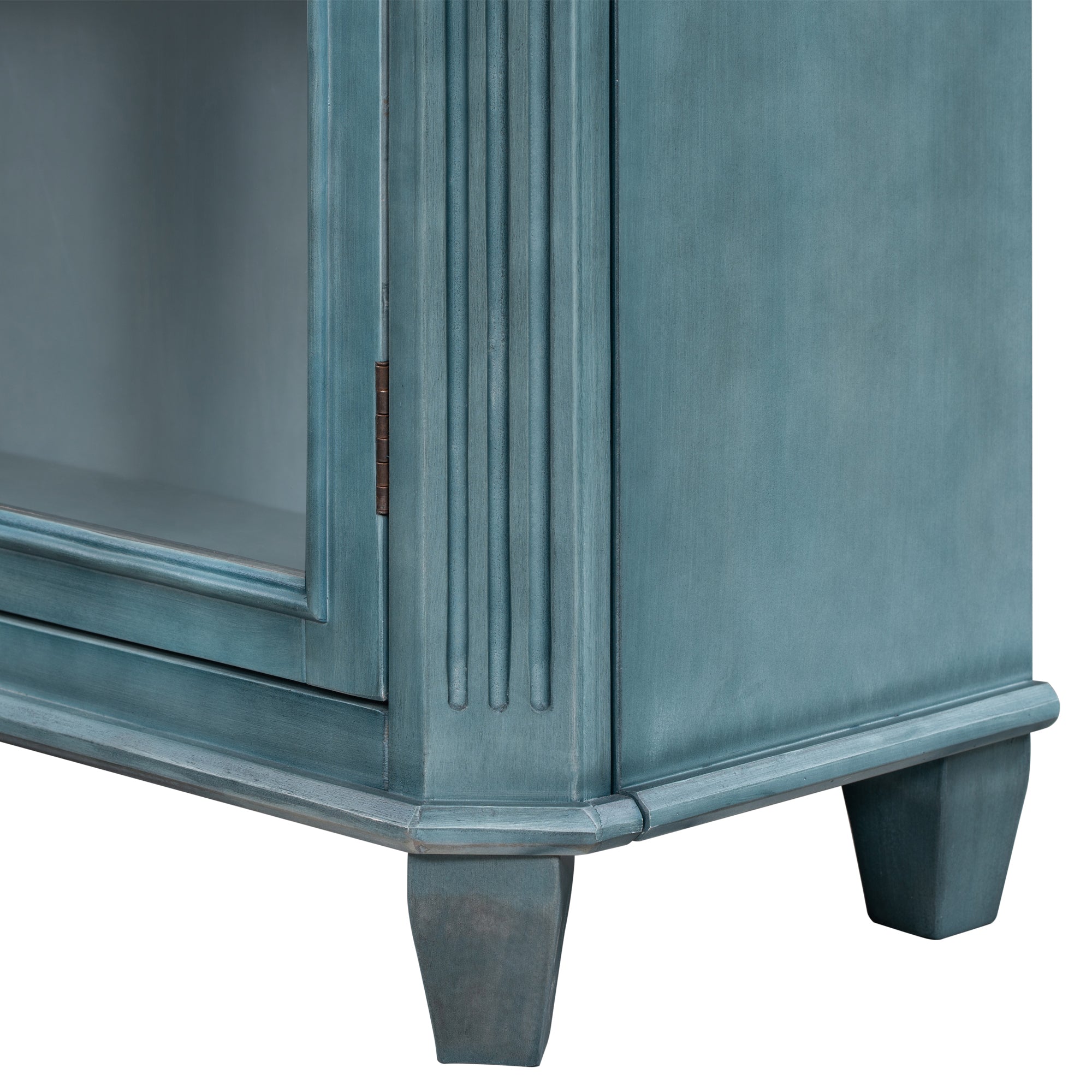 36" Tall Wood 2-door Accent Cabinet with Transparent Cabinet Doors