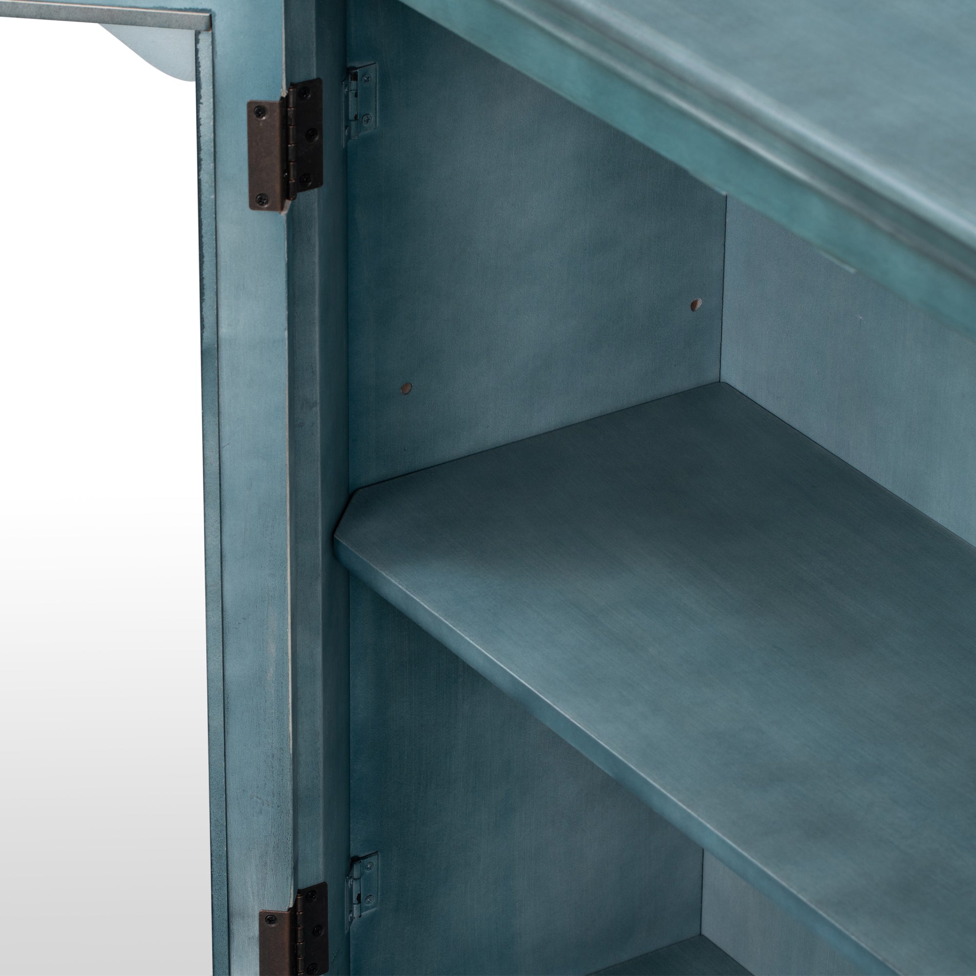 36" Tall Wood 2-door Accent Cabinet with Transparent Cabinet Doors