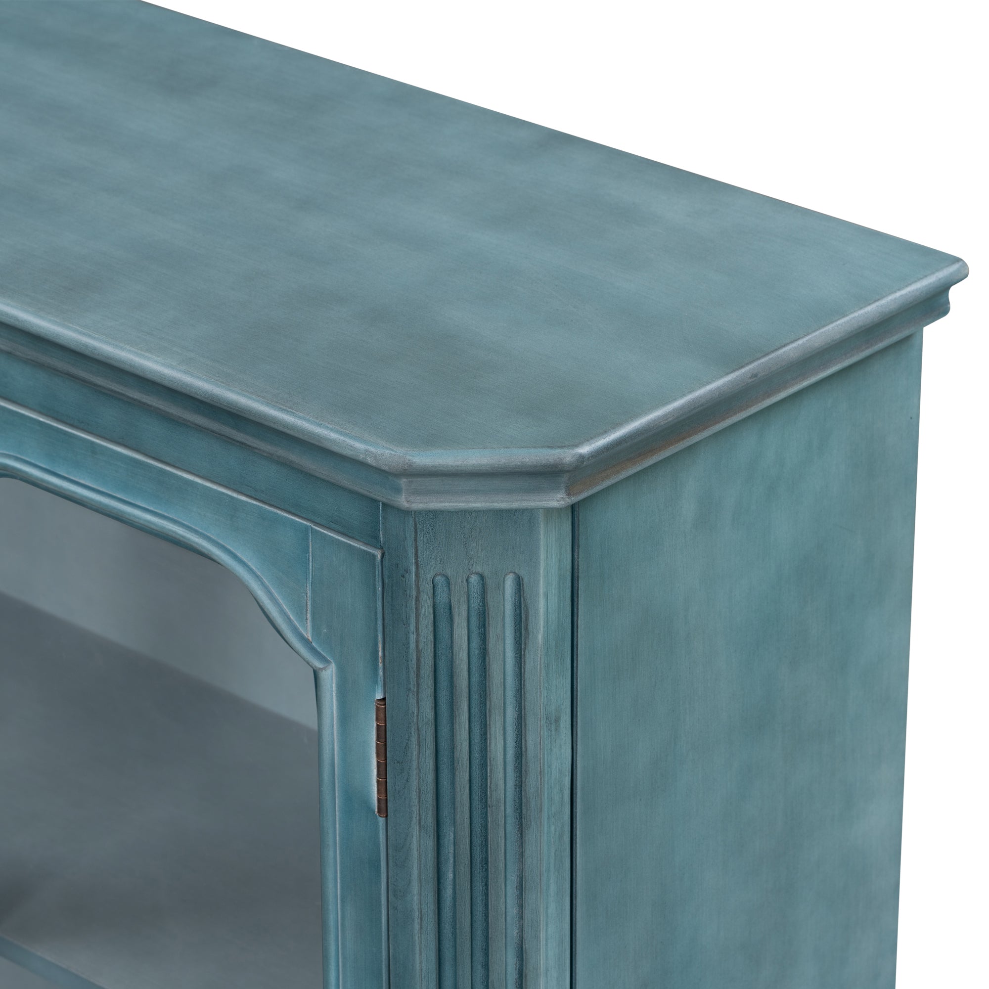 36" Tall Wood 2-door Accent Cabinet with Transparent Cabinet Doors