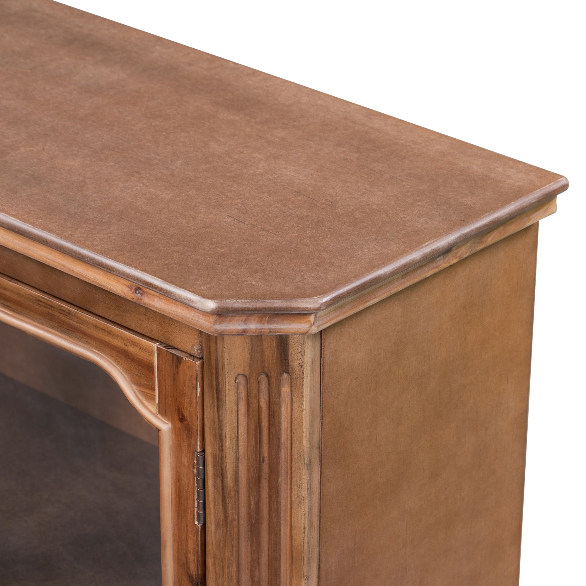 36" Tall Wood 2-door Accent Cabinet with Transparent Cabinet Doors