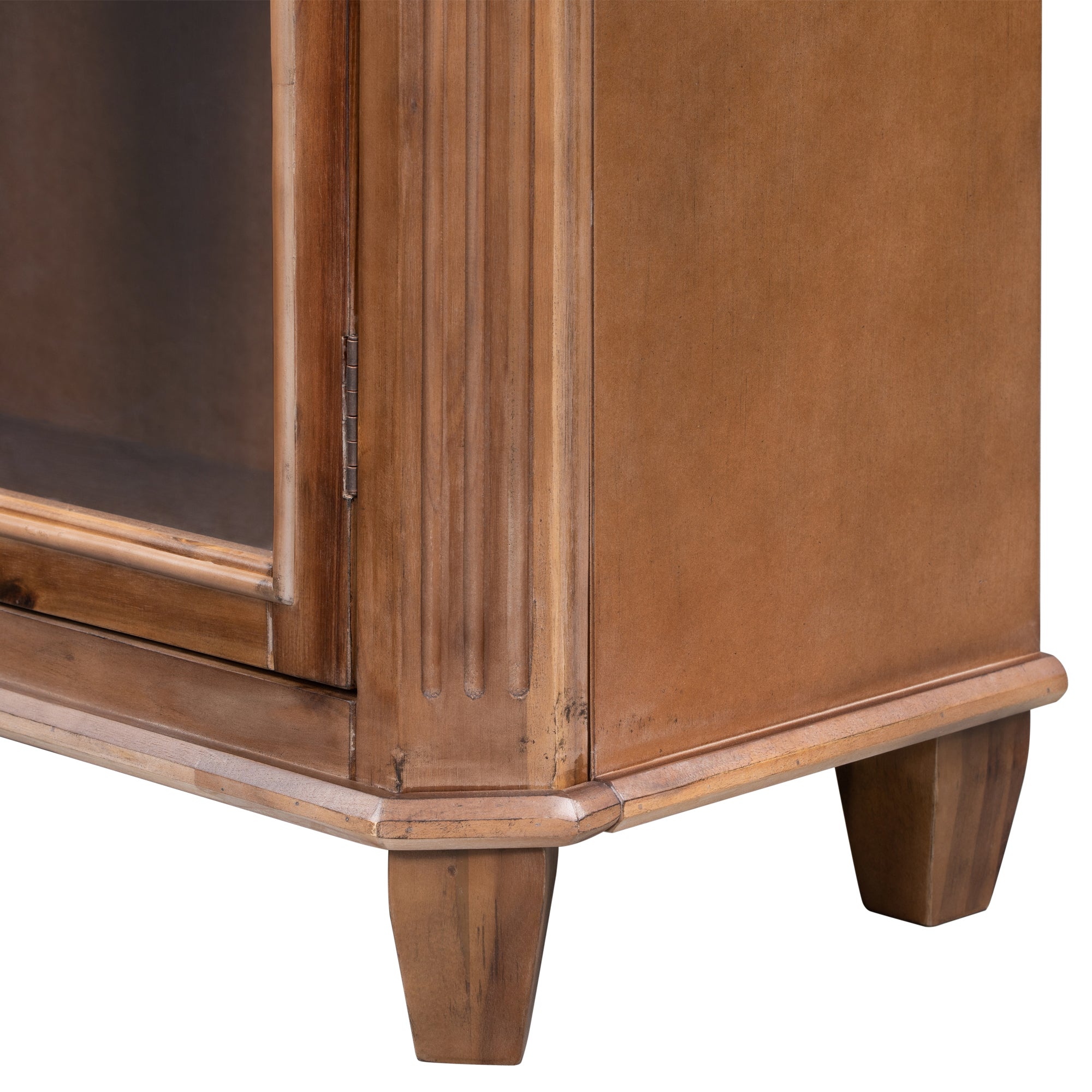 36" Tall Wood 2-door Accent Cabinet with Transparent Cabinet Doors
