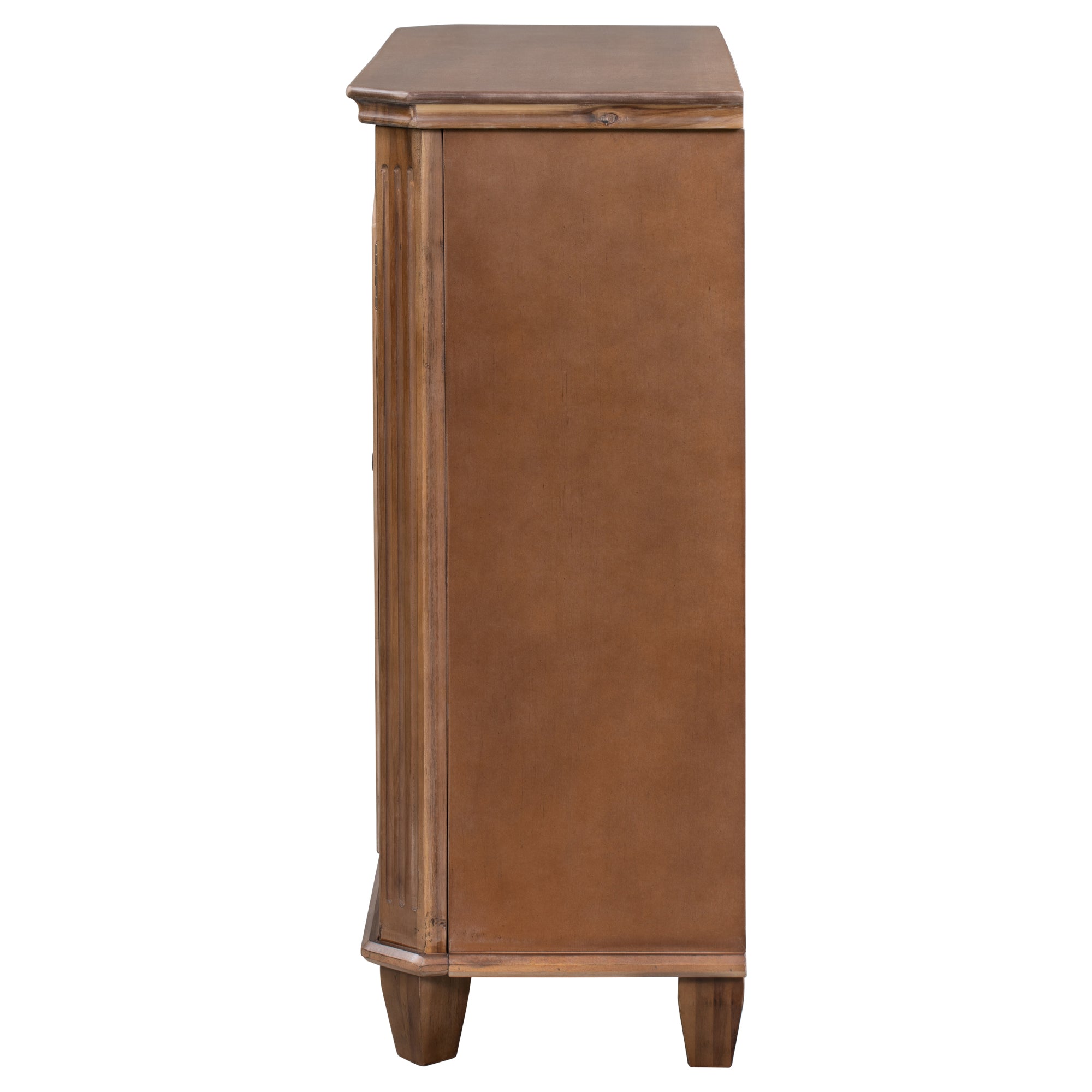 36" Tall Wood 2-door Accent Cabinet with Transparent Cabinet Doors