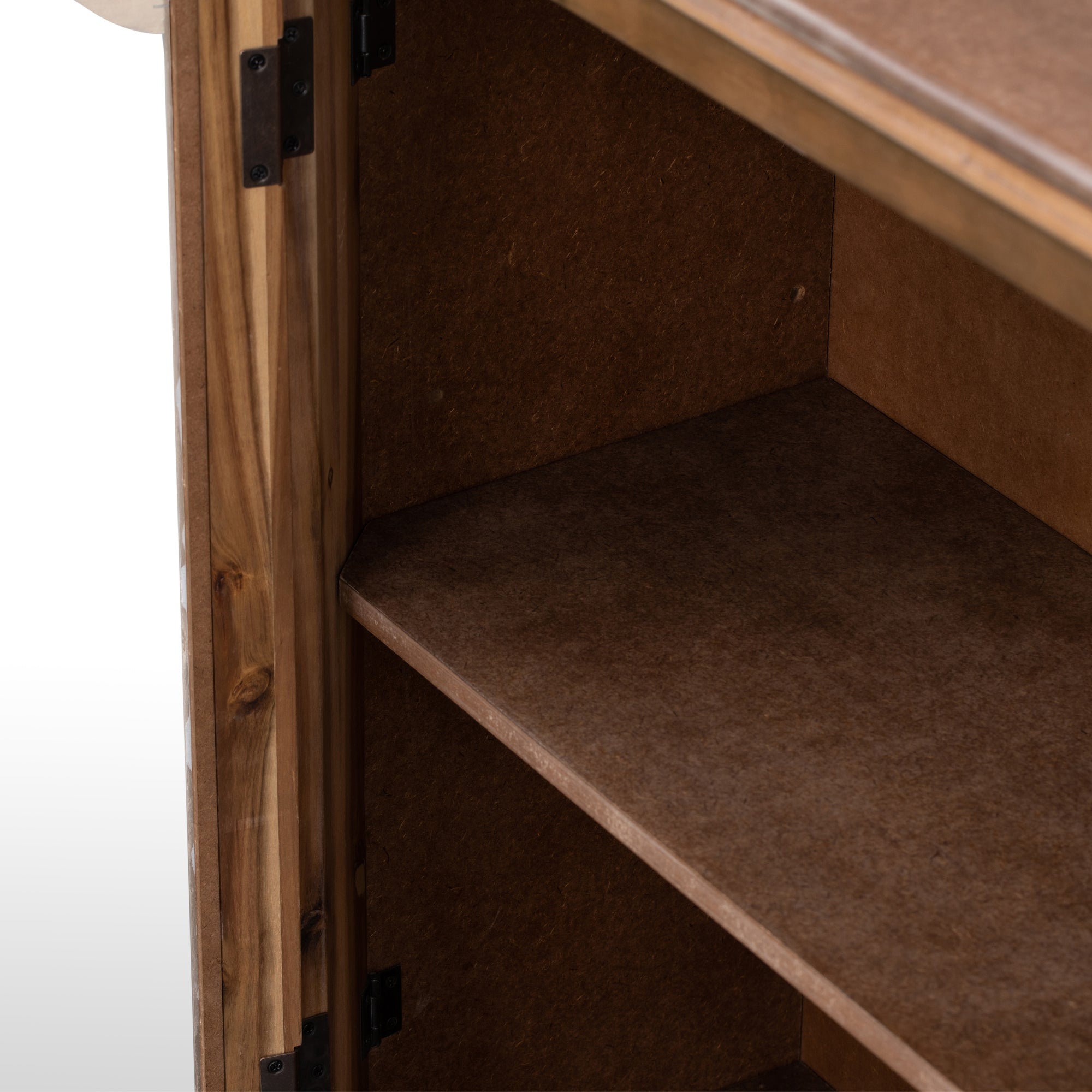 36" Tall Wood 2-door Accent Cabinet with Transparent Cabinet Doors