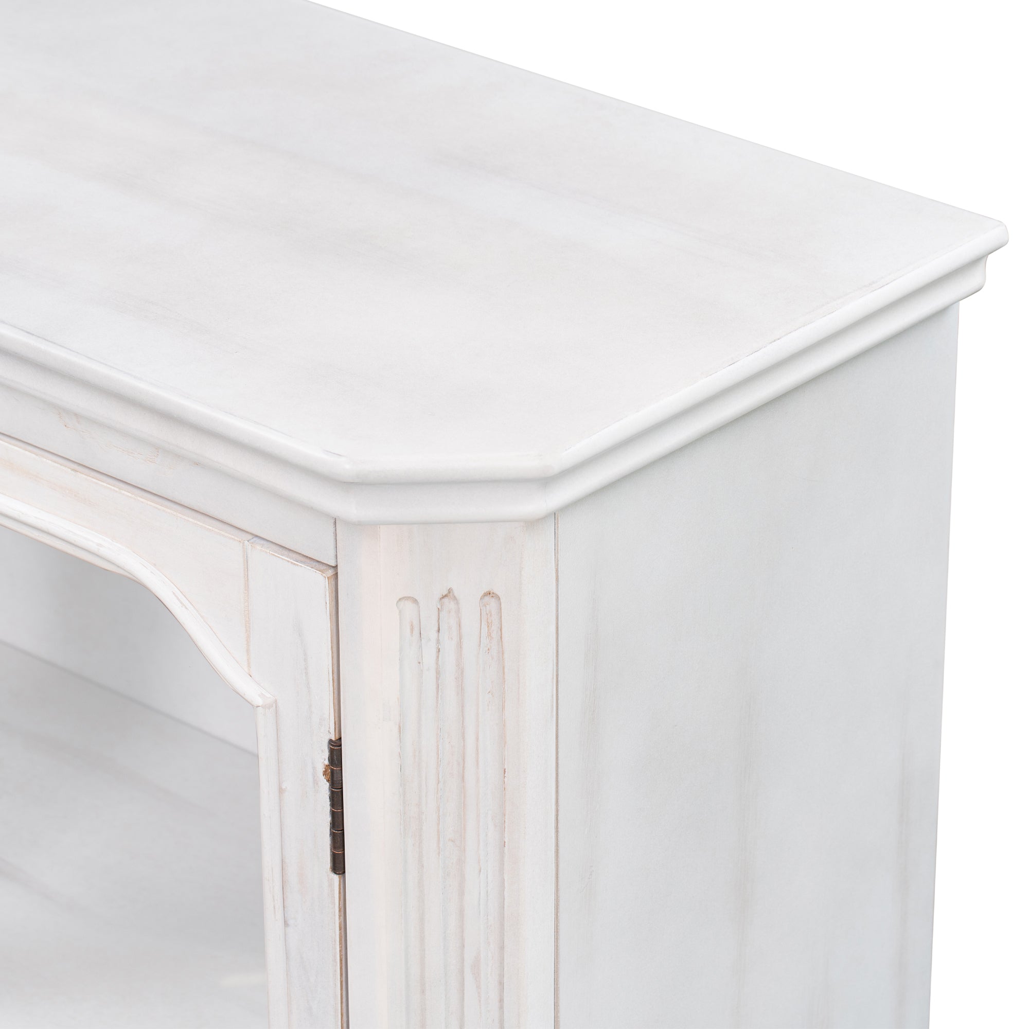 36" Tall Wood 2-door Accent Cabinet with Transparent Cabinet Doors