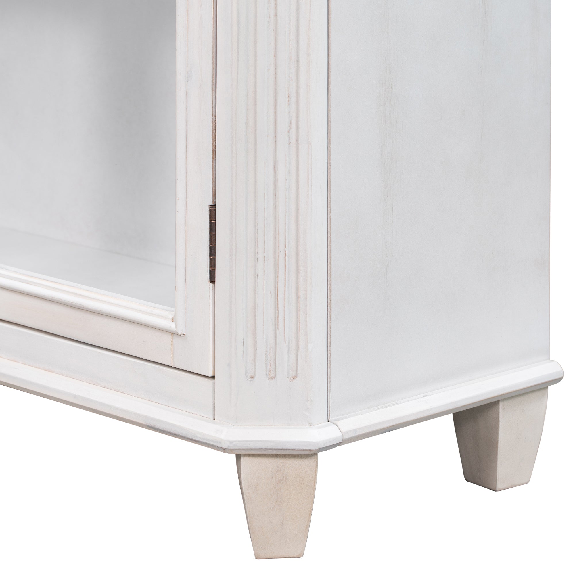 36" Tall Wood 2-door Accent Cabinet with Transparent Cabinet Doors
